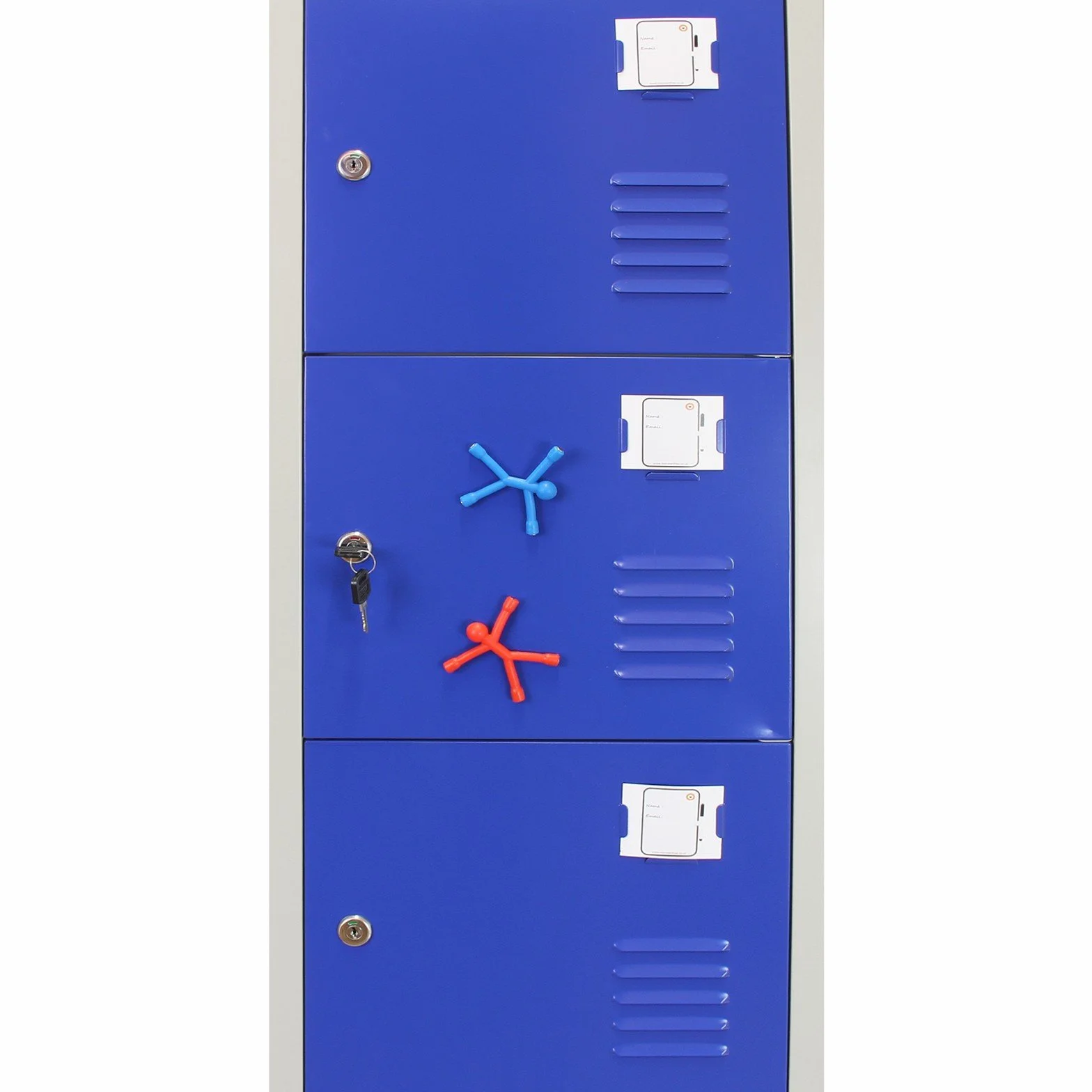 MonsterShop - Armadietto da Montare con 6 Porte Blu in Acciaio 45cm x 38cm x 180cm per Scuole, Palestre e Spogliatoi