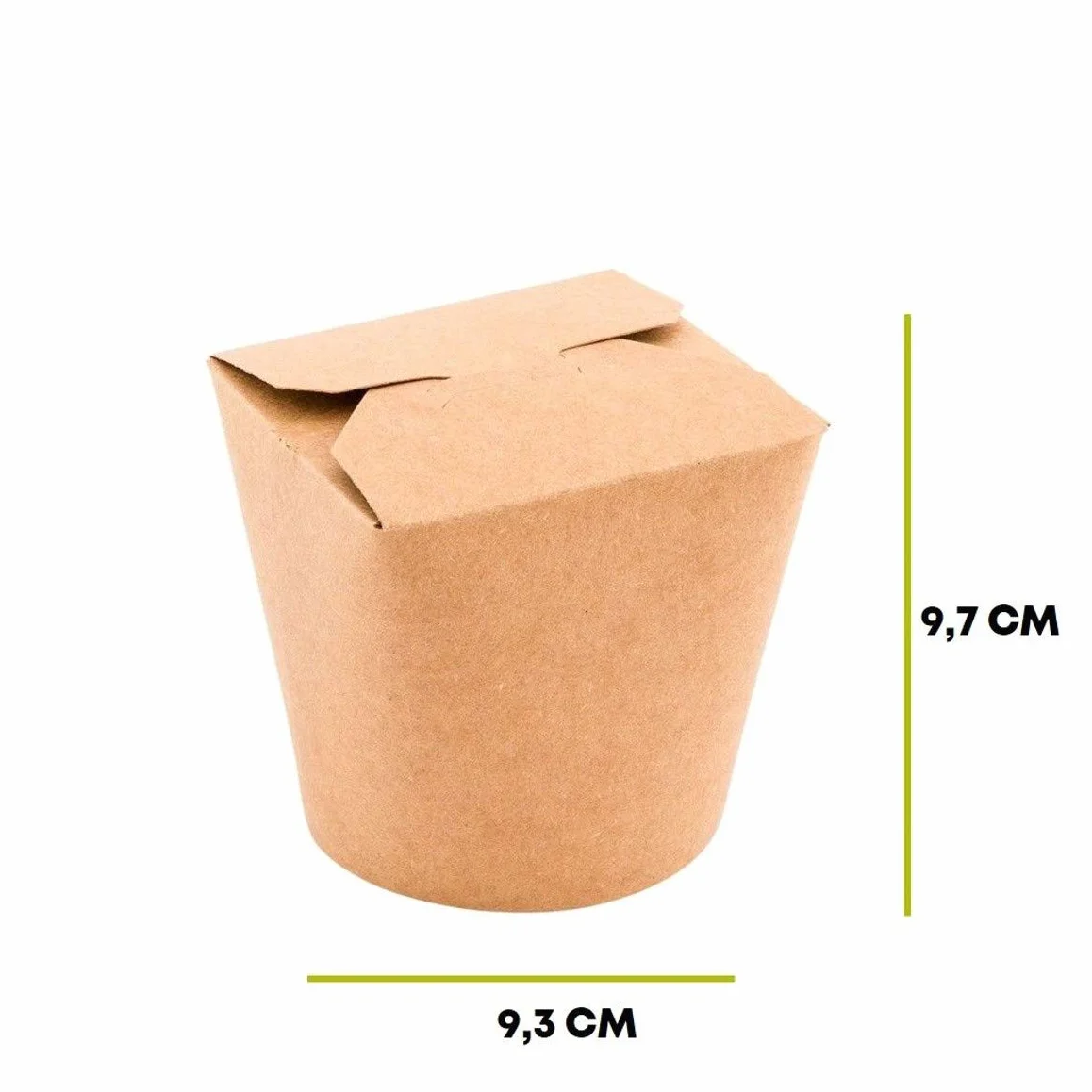 Bio Noodle Box Scatole da Asporto 750ml – 50 Pezzi Kraft Cartone con Coperchio Pieghevole