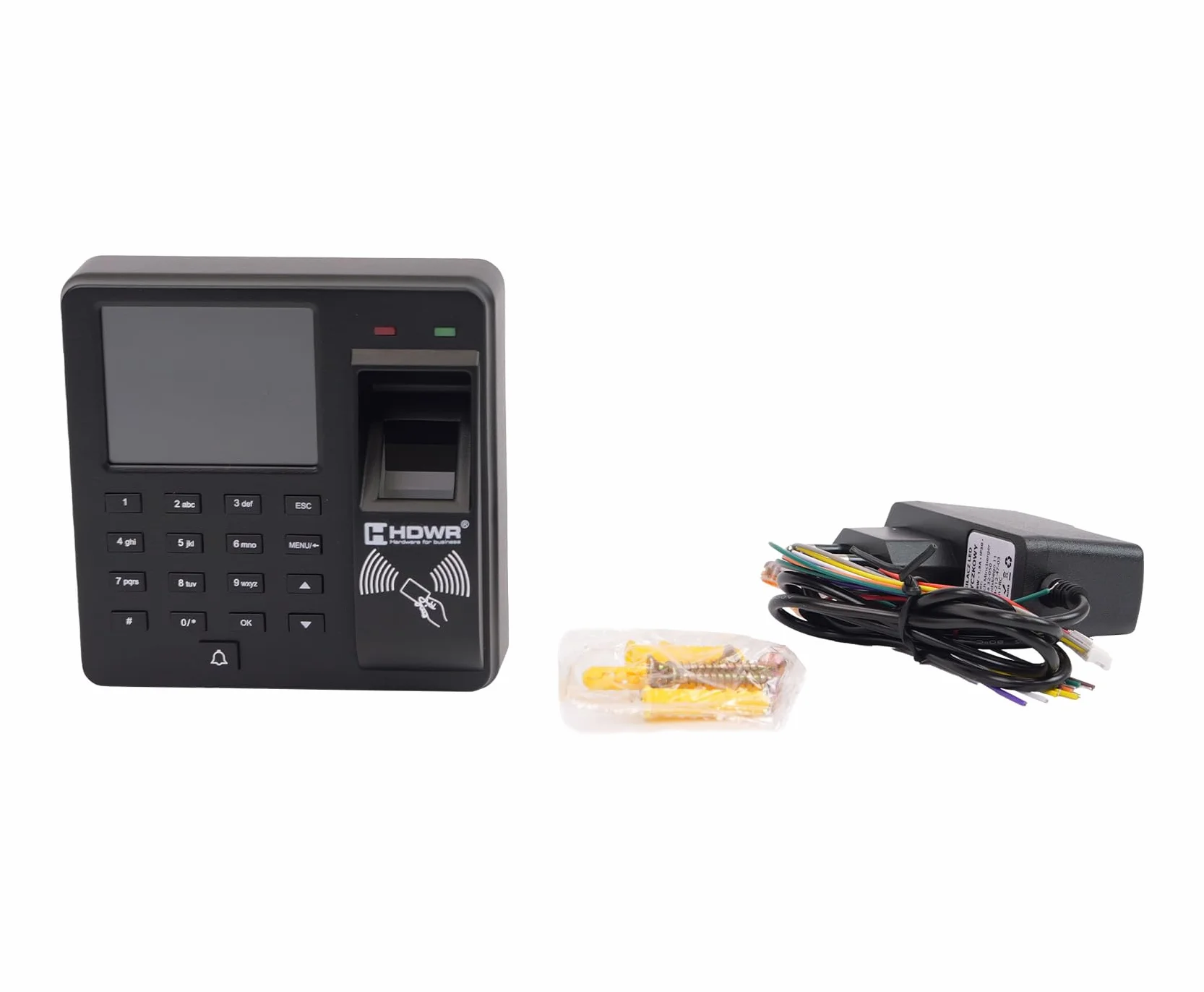 HDWR CTR10 Macchina di Registrazione, Sistema Avanzato di Rilevazione delle Presenze - Biometrico, RFID, Verifica con Password - 1000 Dipendenti, Controllo degli Accessi
