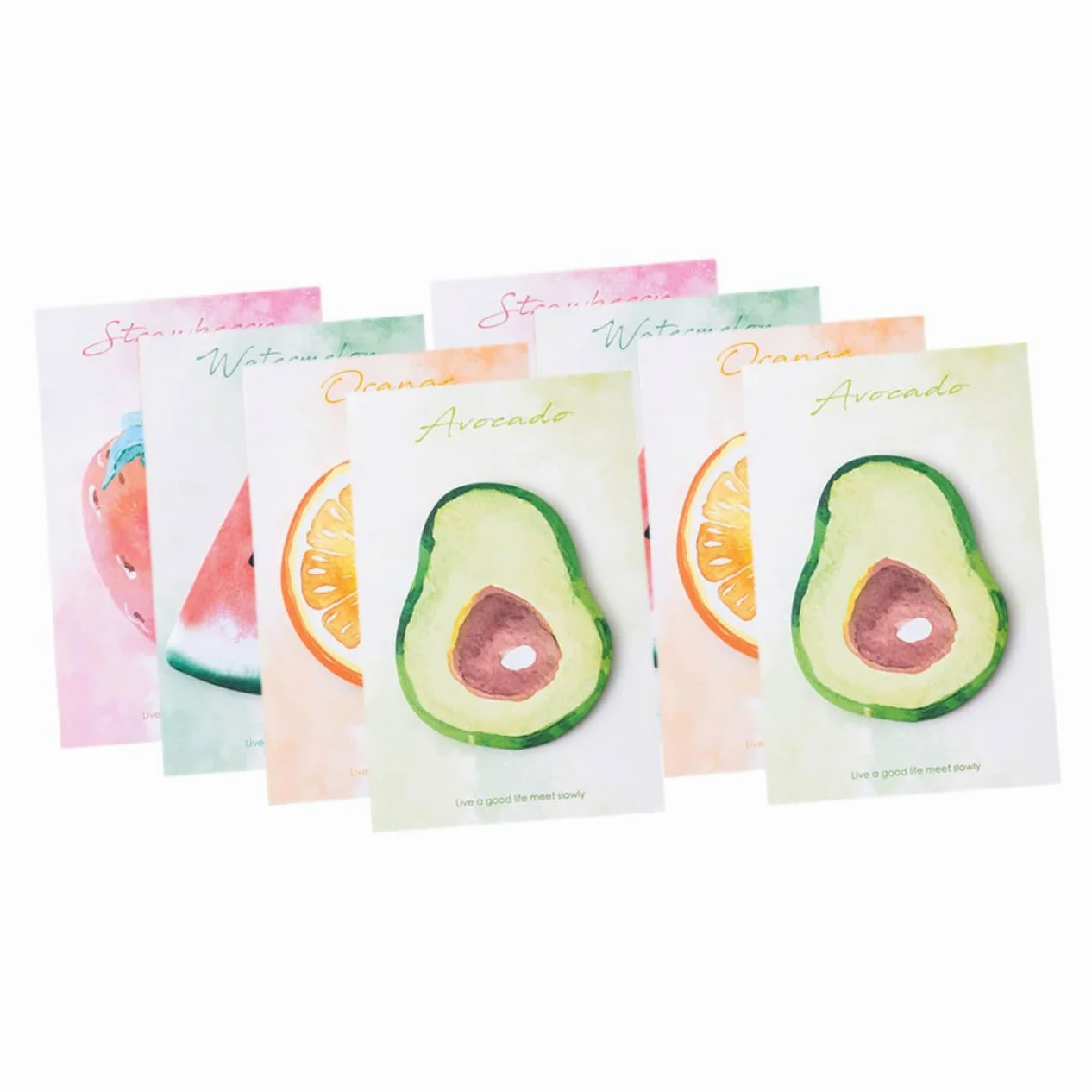 Uonlytech 4 Pezzi 8 Note Adesive a Forma Di Frutta Colorato Divertente Pastiglie Taccuini Di Uso Quotidiano Taccuini Portatili Adesivi Per Libri Schede Del Libro Pad Di Memo Compatti Carta