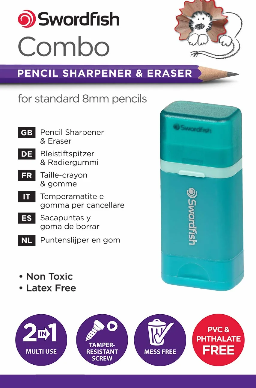 Swordfish Combo 2 w 1 - Gum Eraser & Sharpener, 1 sztuka