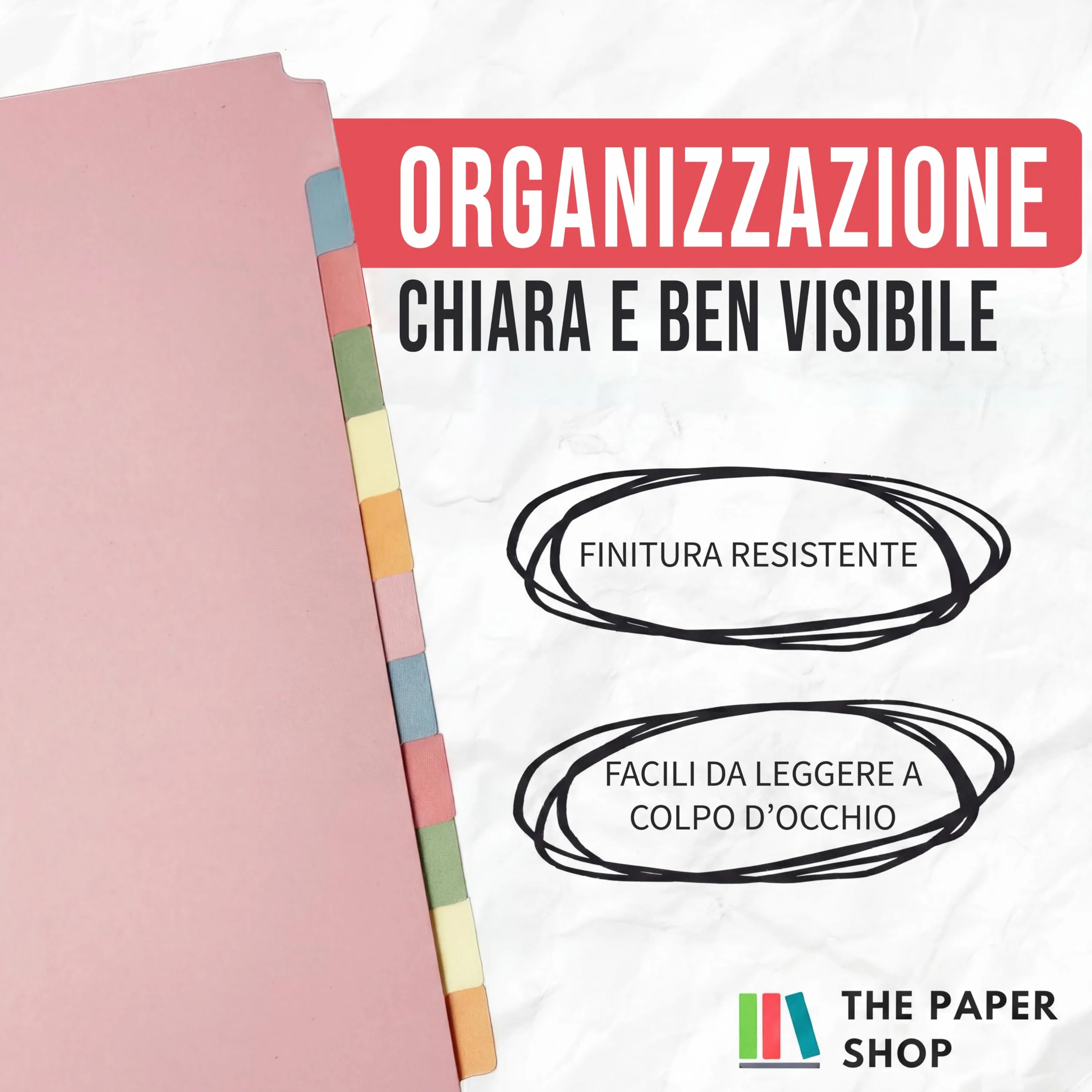 Divisori per raccoglitori con linguette A4 12 parti a 3 anelli