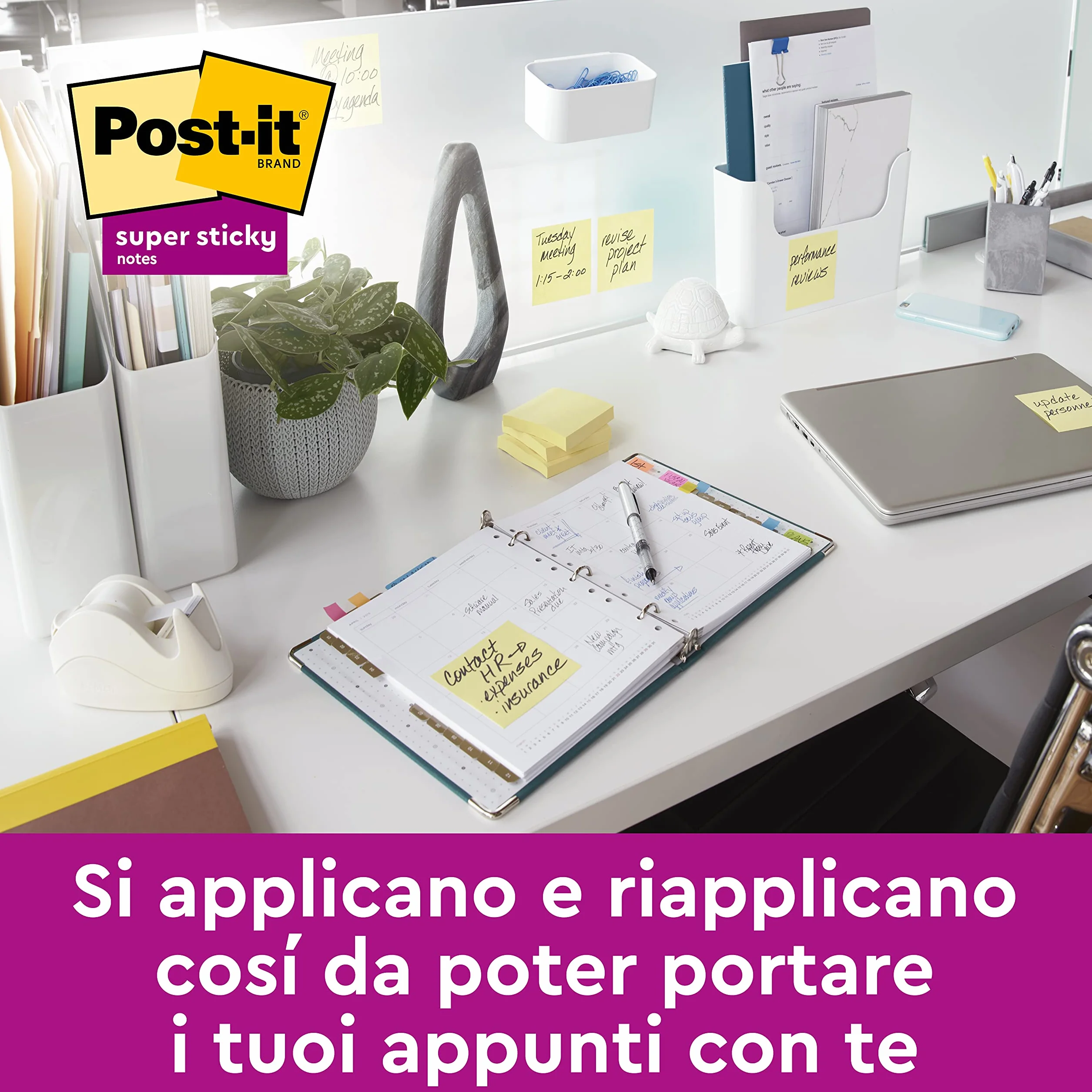 Post-It Foglietti Super Sticky Giallo 76x127mm 90 Fogli 4+2 Blocchetti