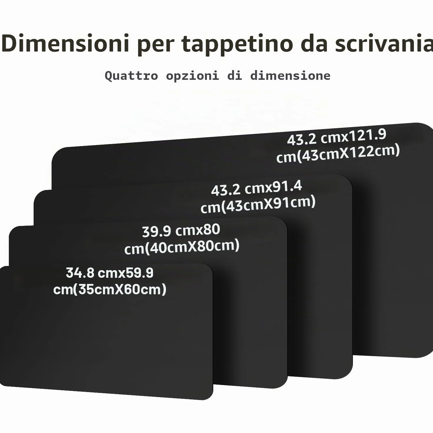 Tappeto da ufficio in pelle PU 80x40 cm nero antiscivolo impermeabile per scrivania