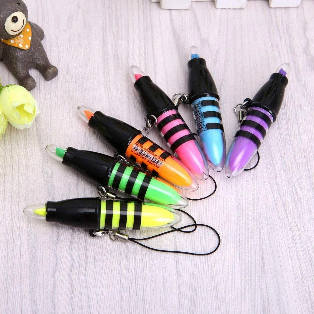 Pennarello, 6 pezzi Creative Bee Mini evidenziatore Pennarelli artistici Cancelleria creativa Regalo for bambini Portatile e utile Utile utile e abile