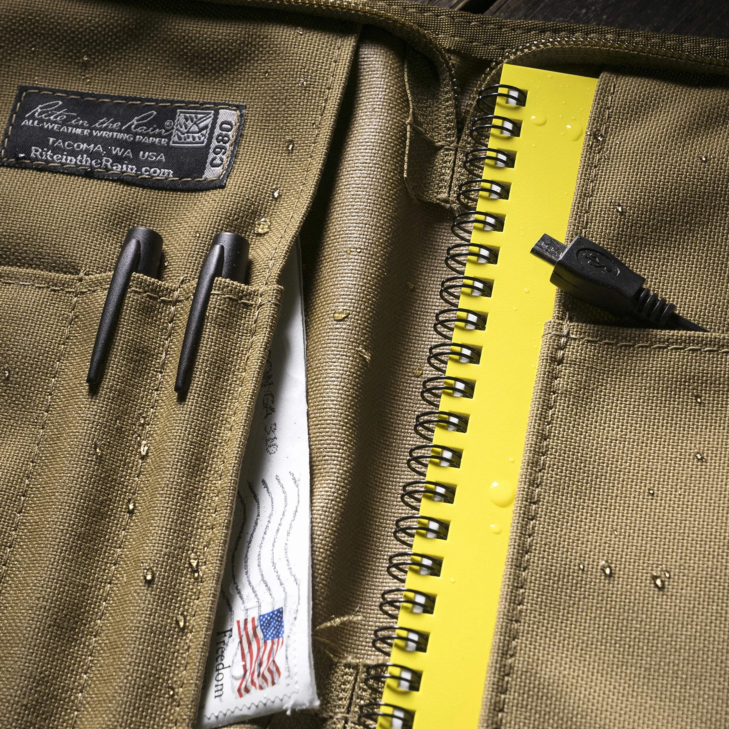 Rite in the Rain Copertina per notebook in tessuto Cordura resistente alle intemperie 14 x 21,6 cm marrone chiaro