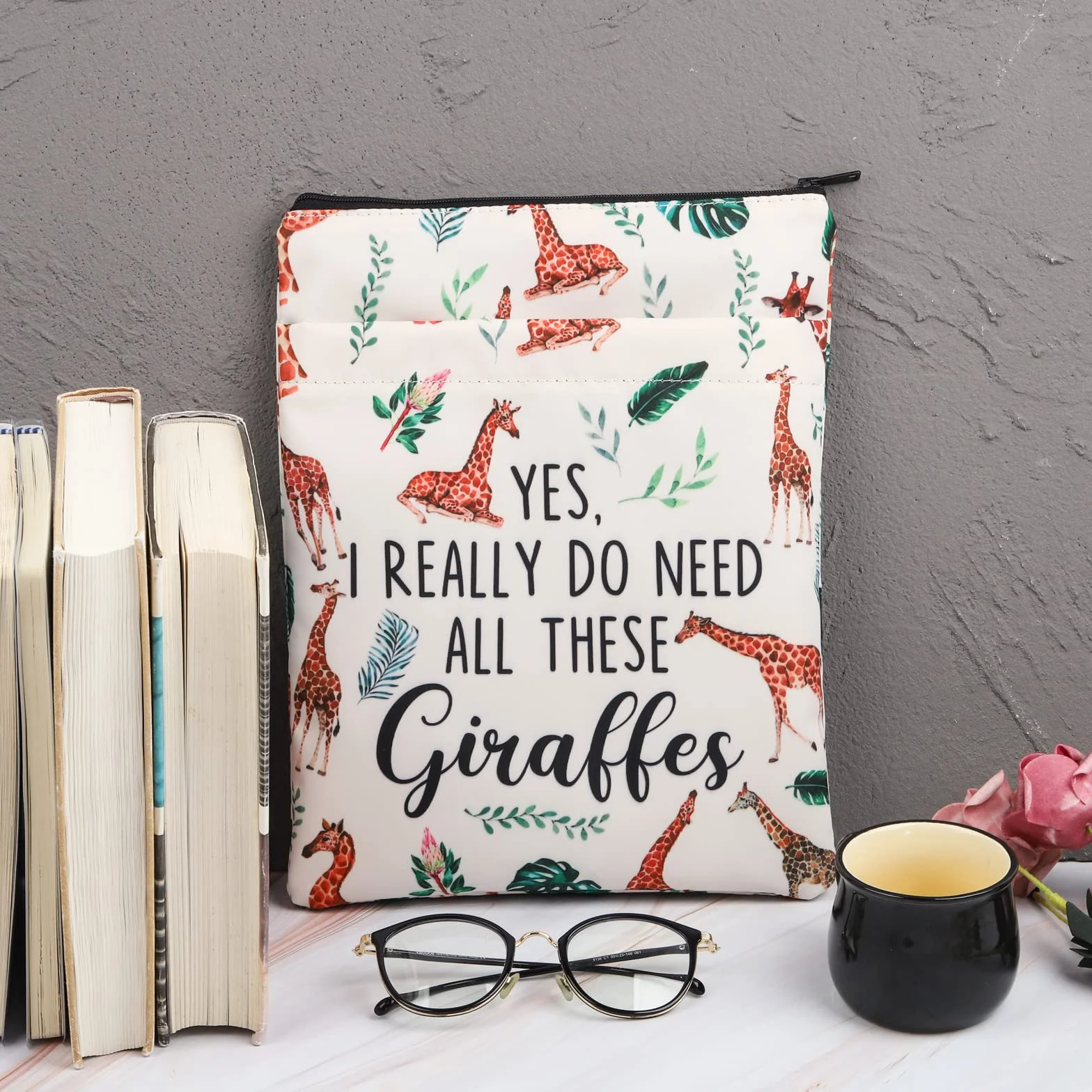 Regalo giraffa amante animali, PLITI I Really Do Need All These Giraffes Book Sleeve per donne