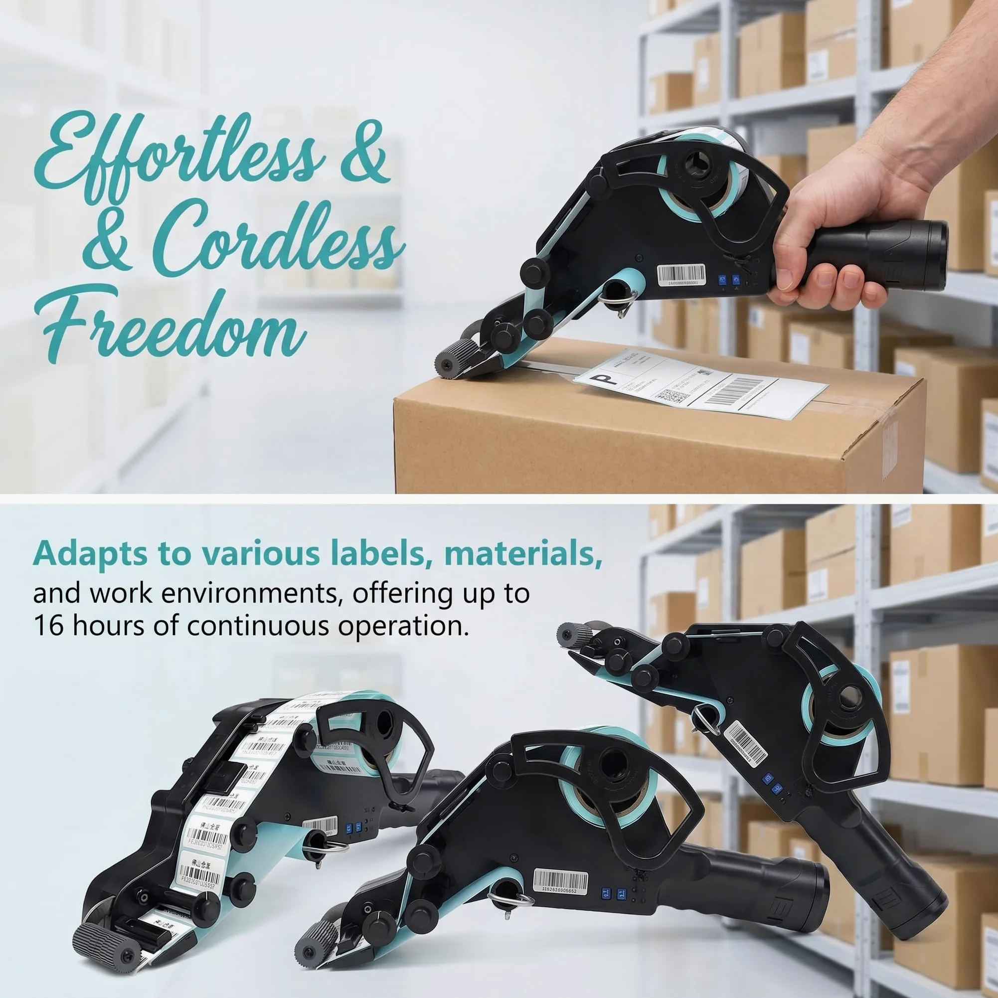 Etichettatrice Manuale, Macchina Elettrica Portatile per Lapplicazione di Codici A Barre su Bottiglie Piatte E Rotonde, Scatole E Frutta, con Batteria da 3500 mAh, Ideale per La 8cm