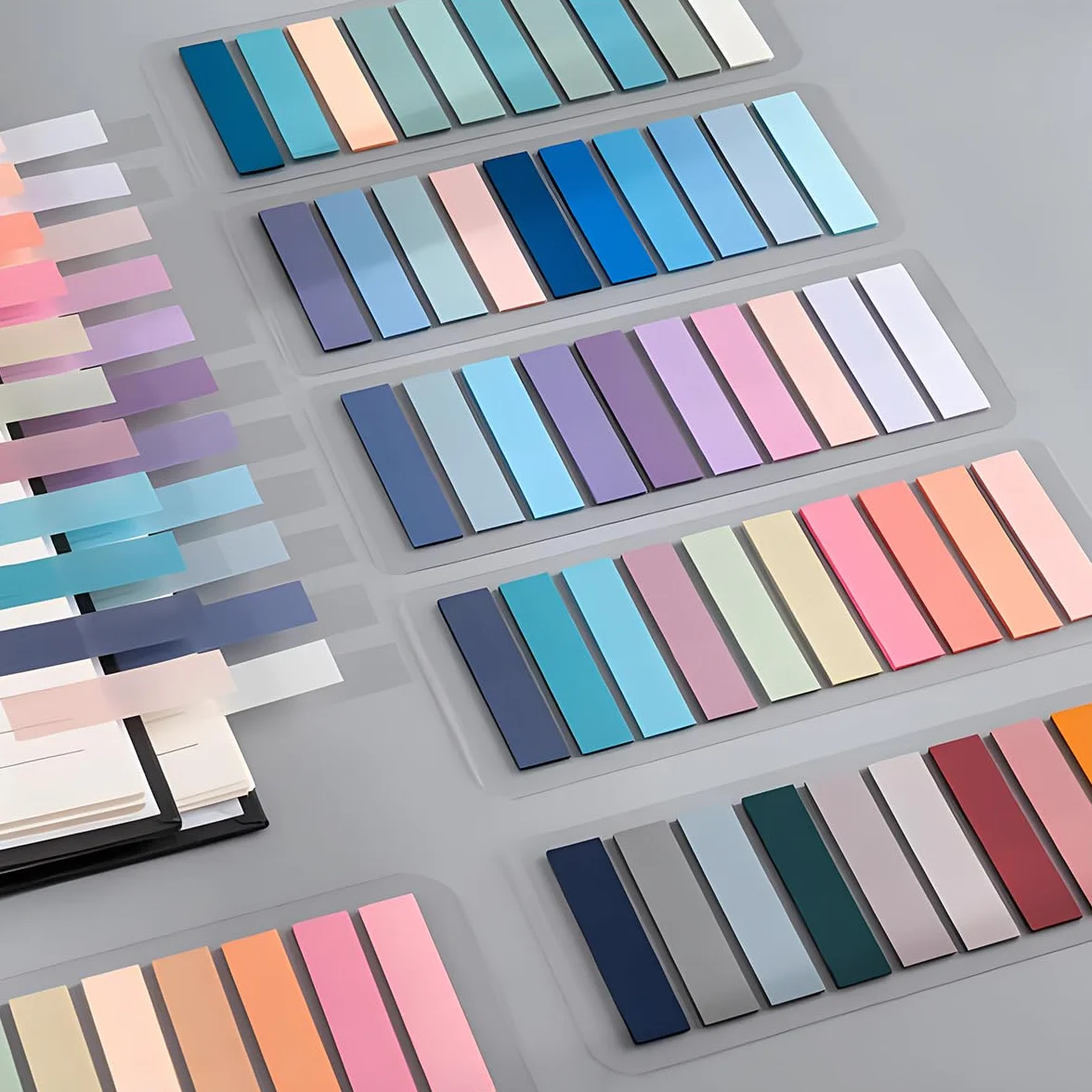 Segnapagina Adesivi Trasparenti Colorati 2400 Pezzi 12 Stili per Ufficio Scuola