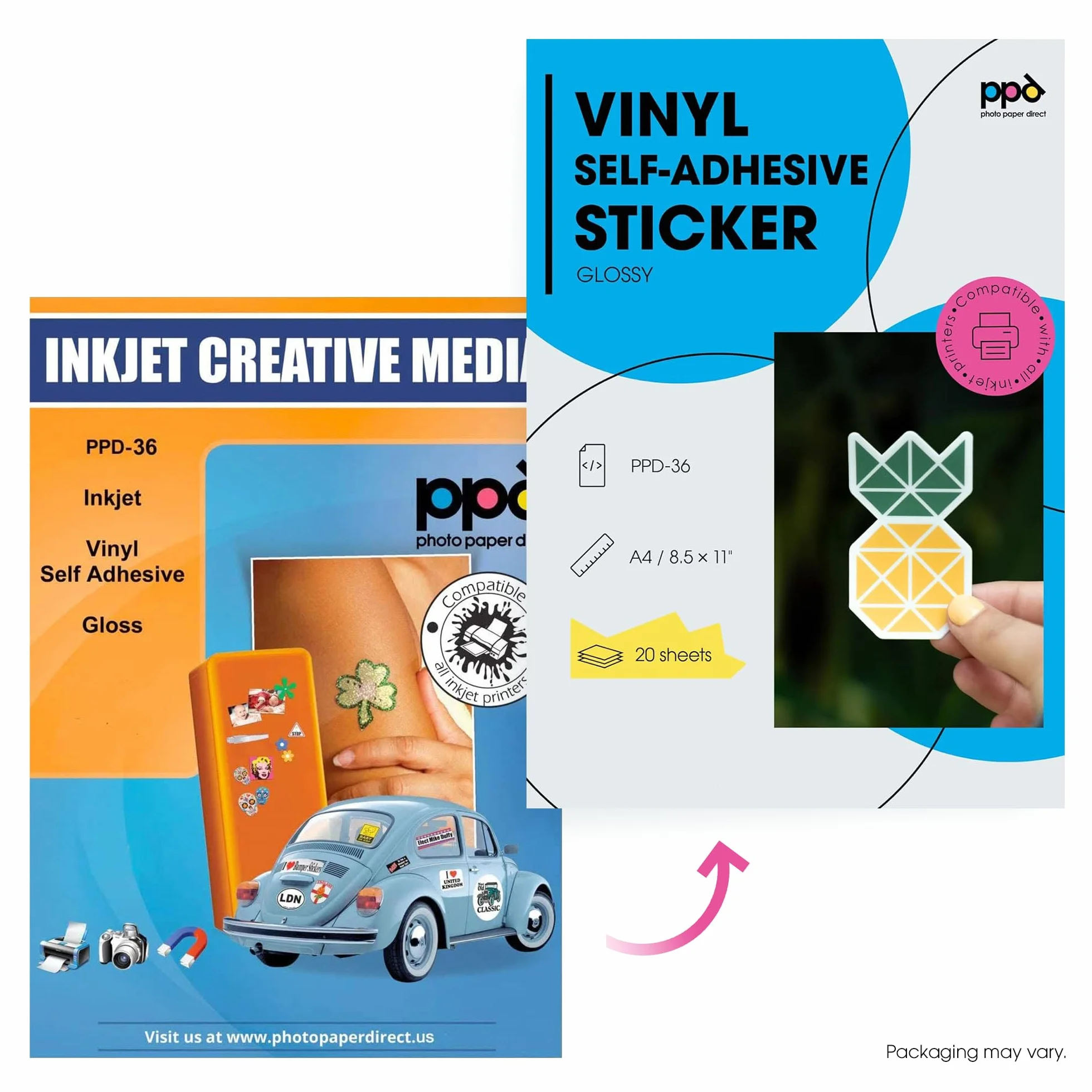 Fogli Di Carta Vinile Adesiva Lucida A4 PPD 20 Sztuk Do Druku Atramentowego