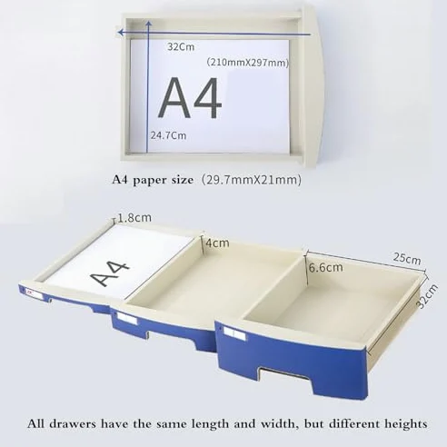 Questo Contenitore Portadocumenti con Serratura è Un Organizer da scrivania Portatile per Fogli A4, Documenti, Forniture per Ufficio, Posta e cancelleria, con cassetti Multipli per riporre o
