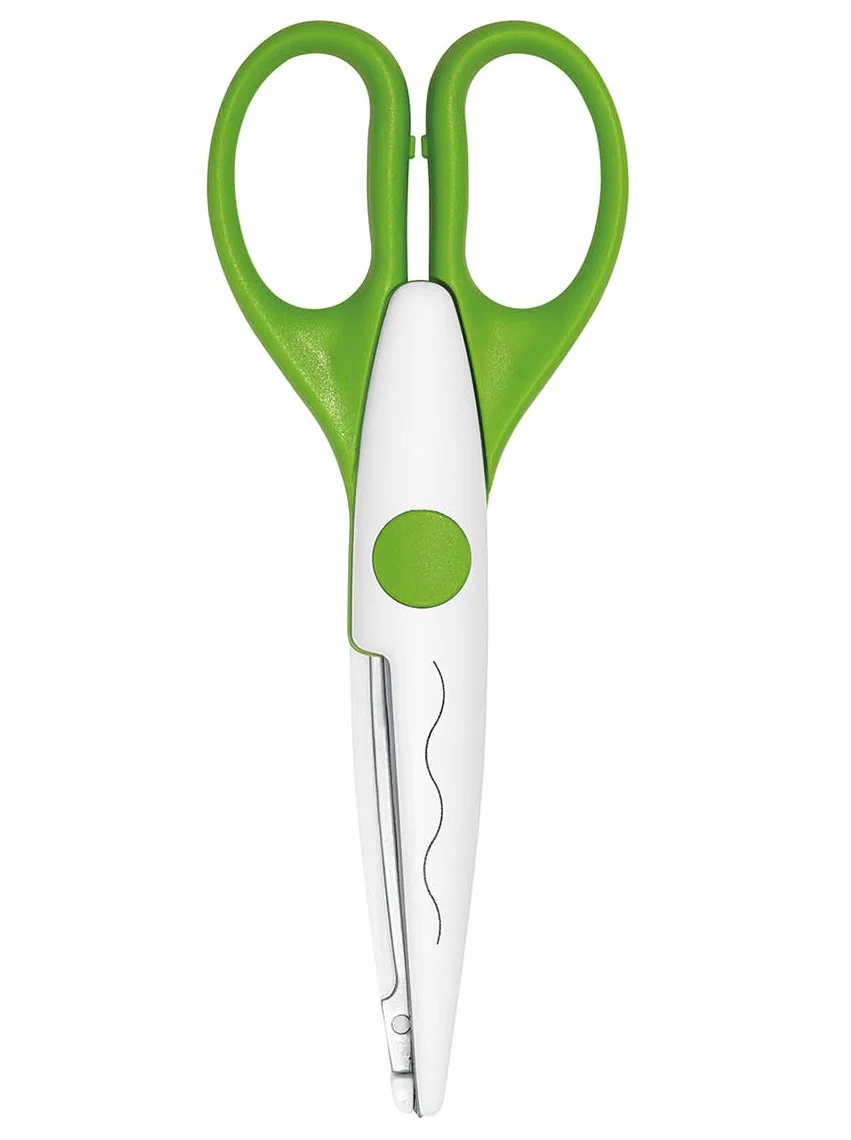 WEDO Forbici creative taglio ondulato 16 cm carta biglietti manico ergonomico zielony