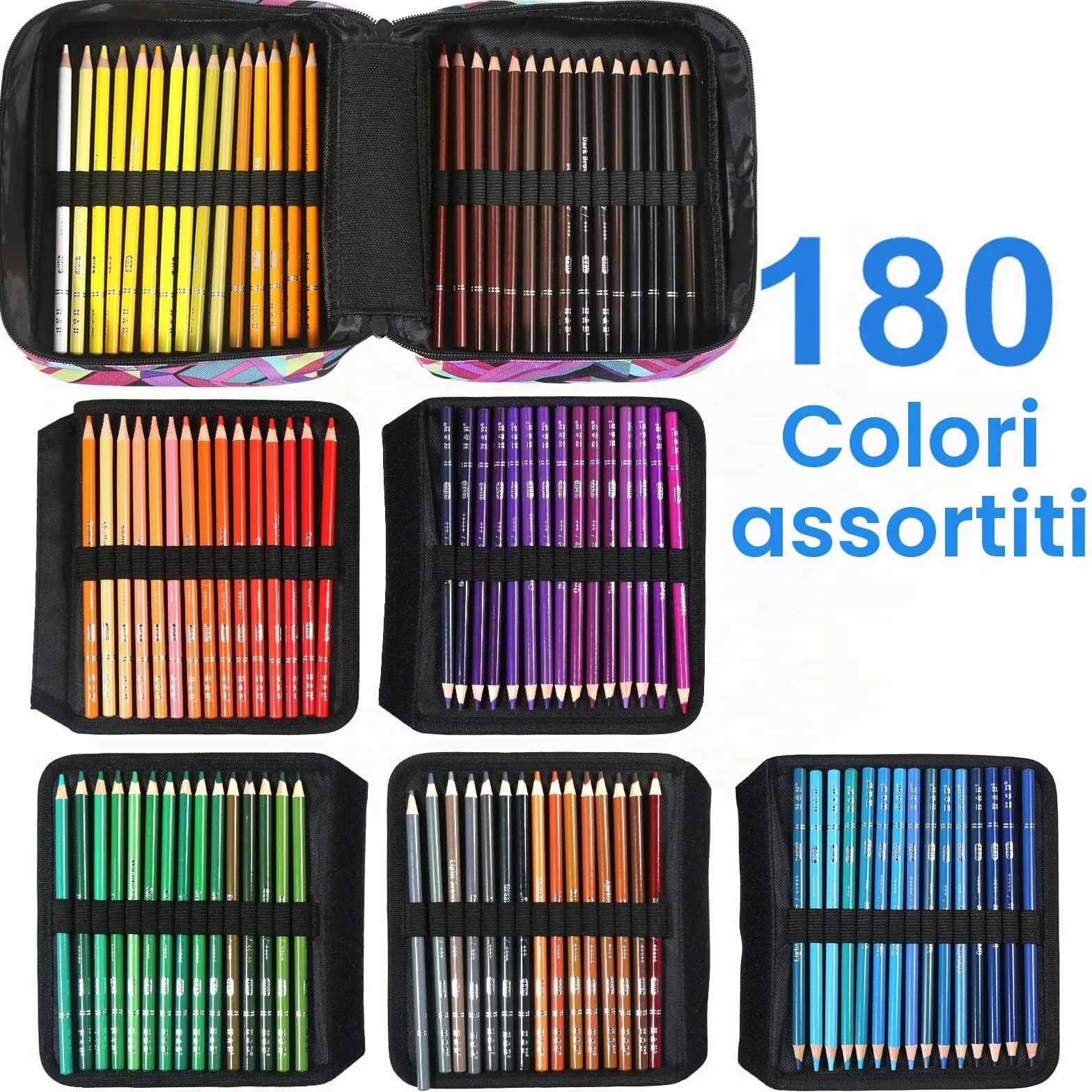H & B 180 pezzi matite colorate a olio libro da colorare set artistico adulti
