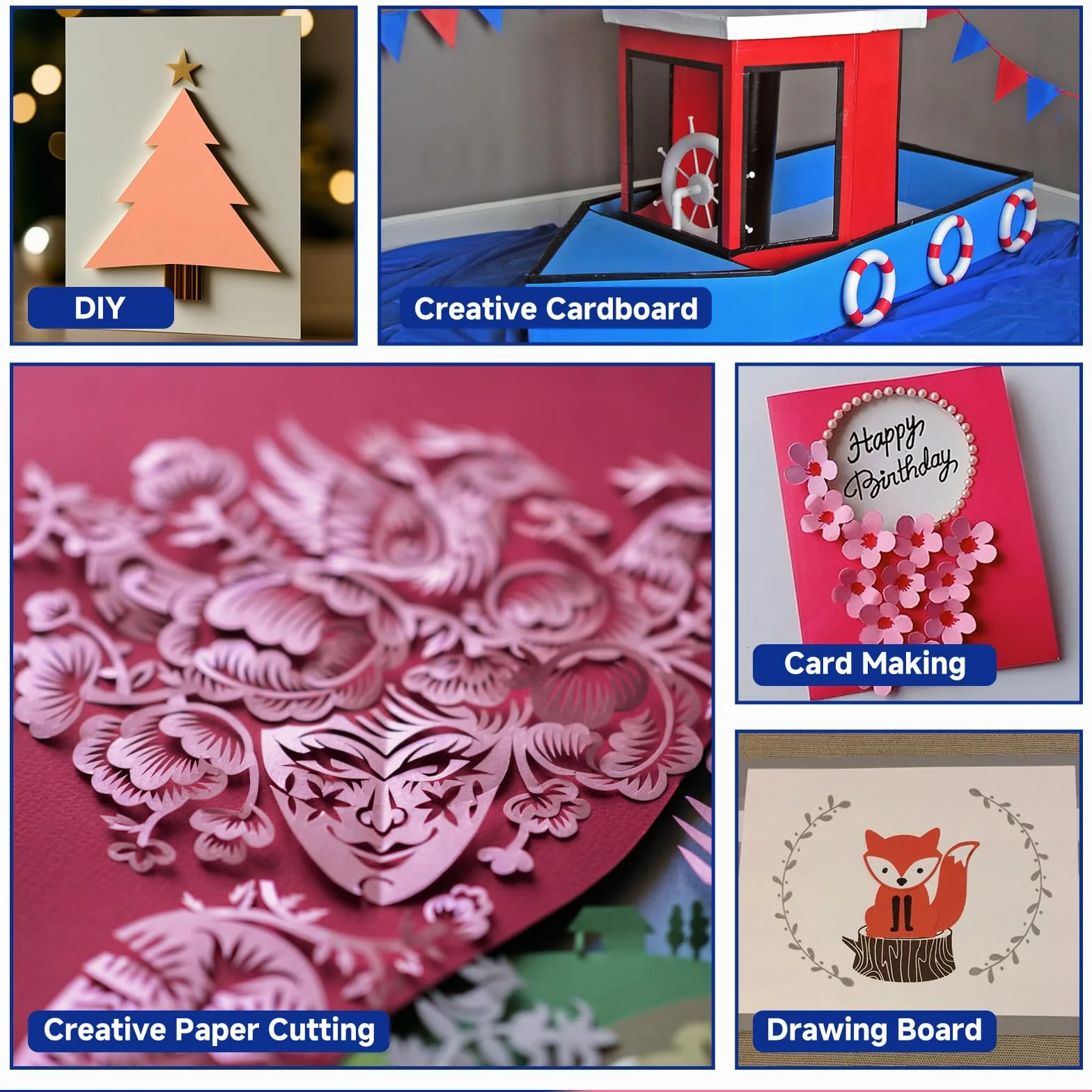 Cartoncino Colorato A4 14 tonalità Rosa Blu - Carta per Scrapbooking doppia faccia