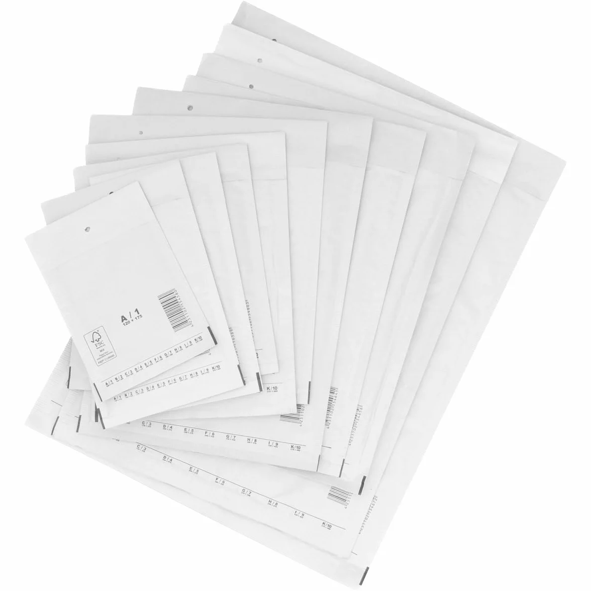 verpacking Buste imbottite 240 x 275 mm, E5, colore bianco, 200 pezzi