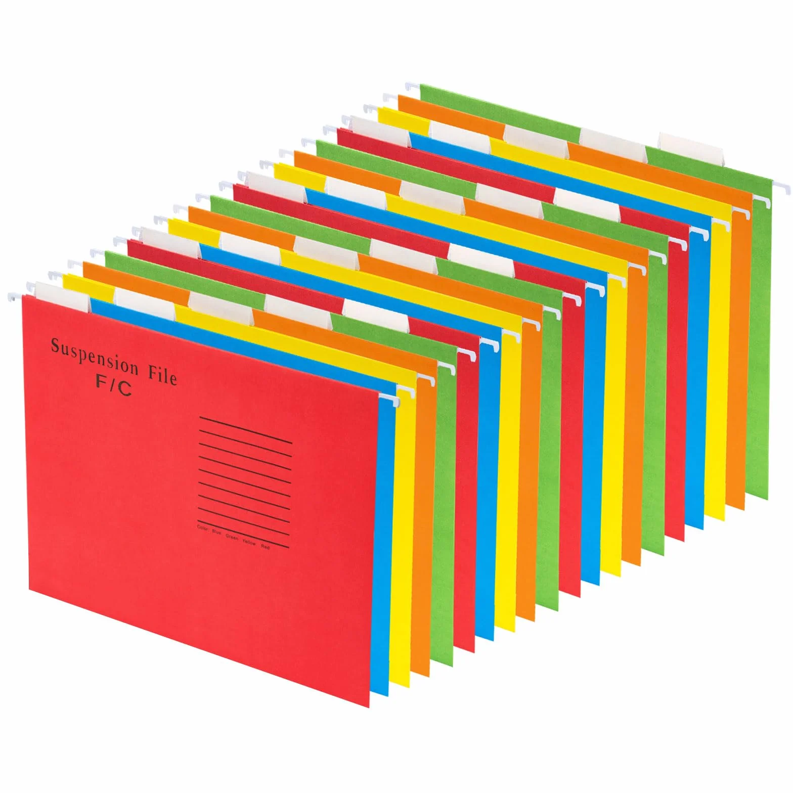 Foolscap Cartelle Sospese, 20 Pezzi Cartelline Sospese in Carton con Linguette e Inserti, Cartelle Sospese FC, Cartelle da Appendere per Schedario, Ufficio, Scuola