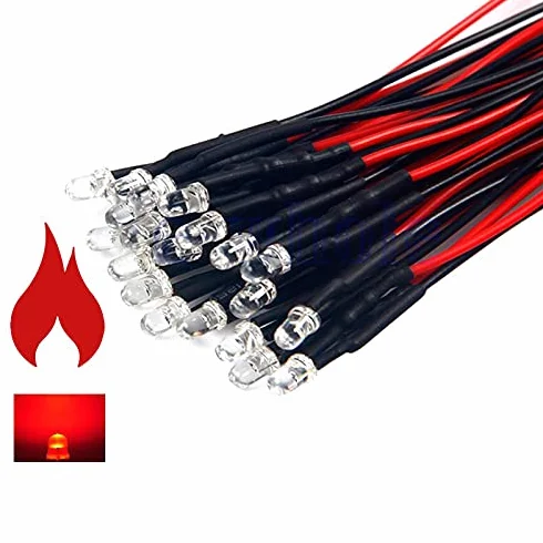 Diodi LED 3 mm effetto fuoco rosso 12V Confezione 10 pezzi
