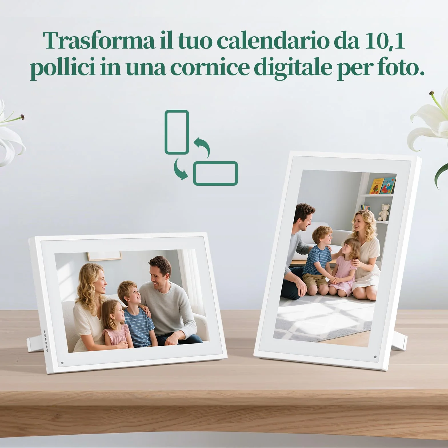 Calendario Digitale da Parete 10,1 Pollici Touch Screen - Planner Familiare con 32GB di Memoria, Cornice Foto Digitale, Sincronizzazione App e Cloud, Agenda Smart