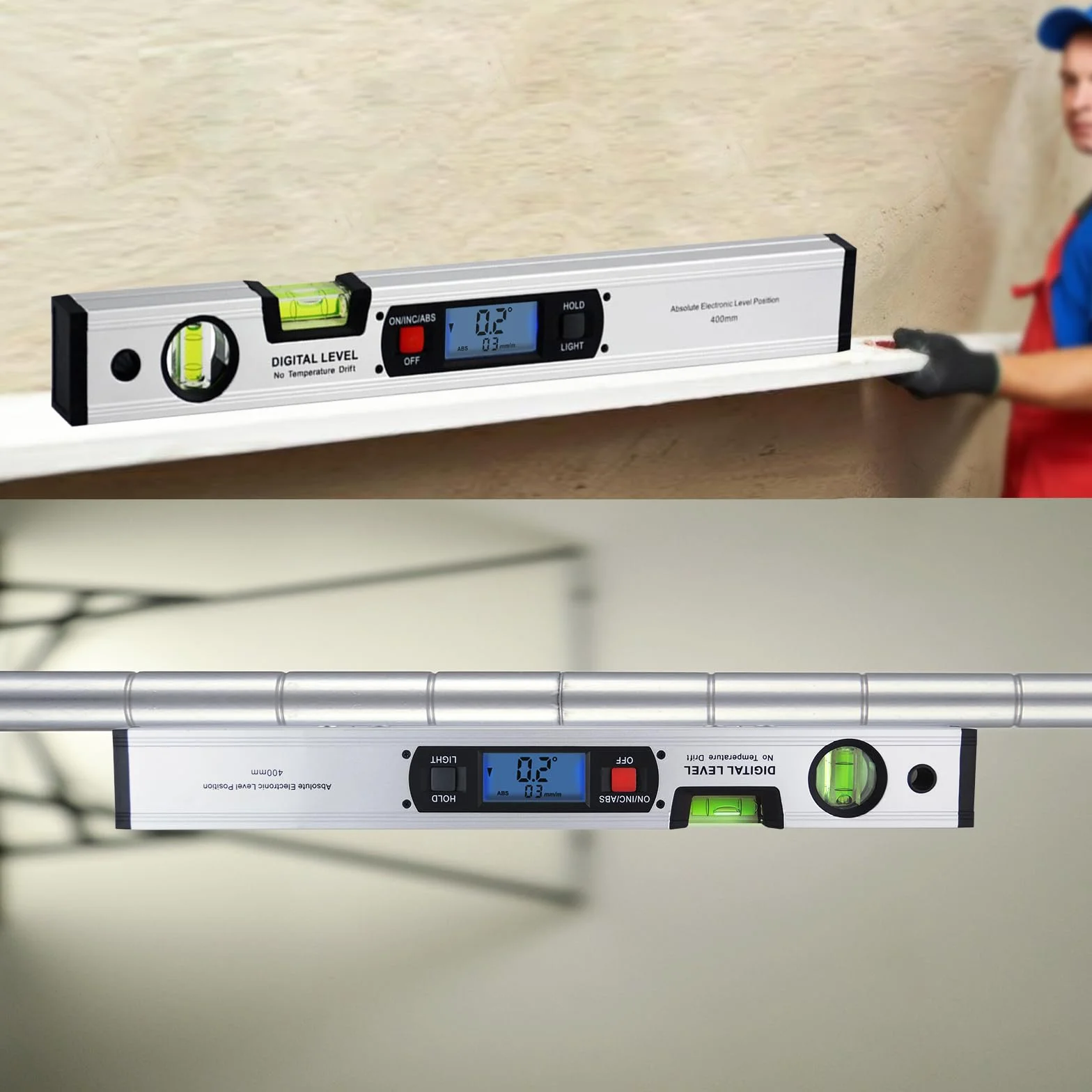 Inclinometro Digitale A 360 ° Per Righello Di Ricerca Di Angoli Con Goniometro Da 42 Cm Con Magneti/Retroilluminazione