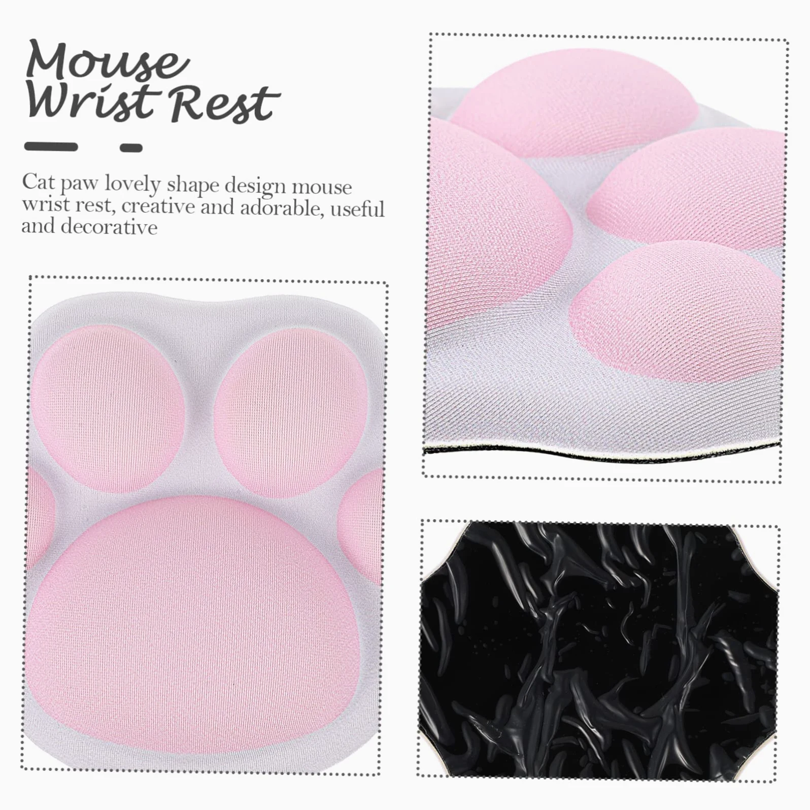 Angoily 4 Pezzi Poggiapolsi per Mouse Silicone Morbido Design Adorabile e Confortevole per Ufficio e Casa Fatica Del per Donne