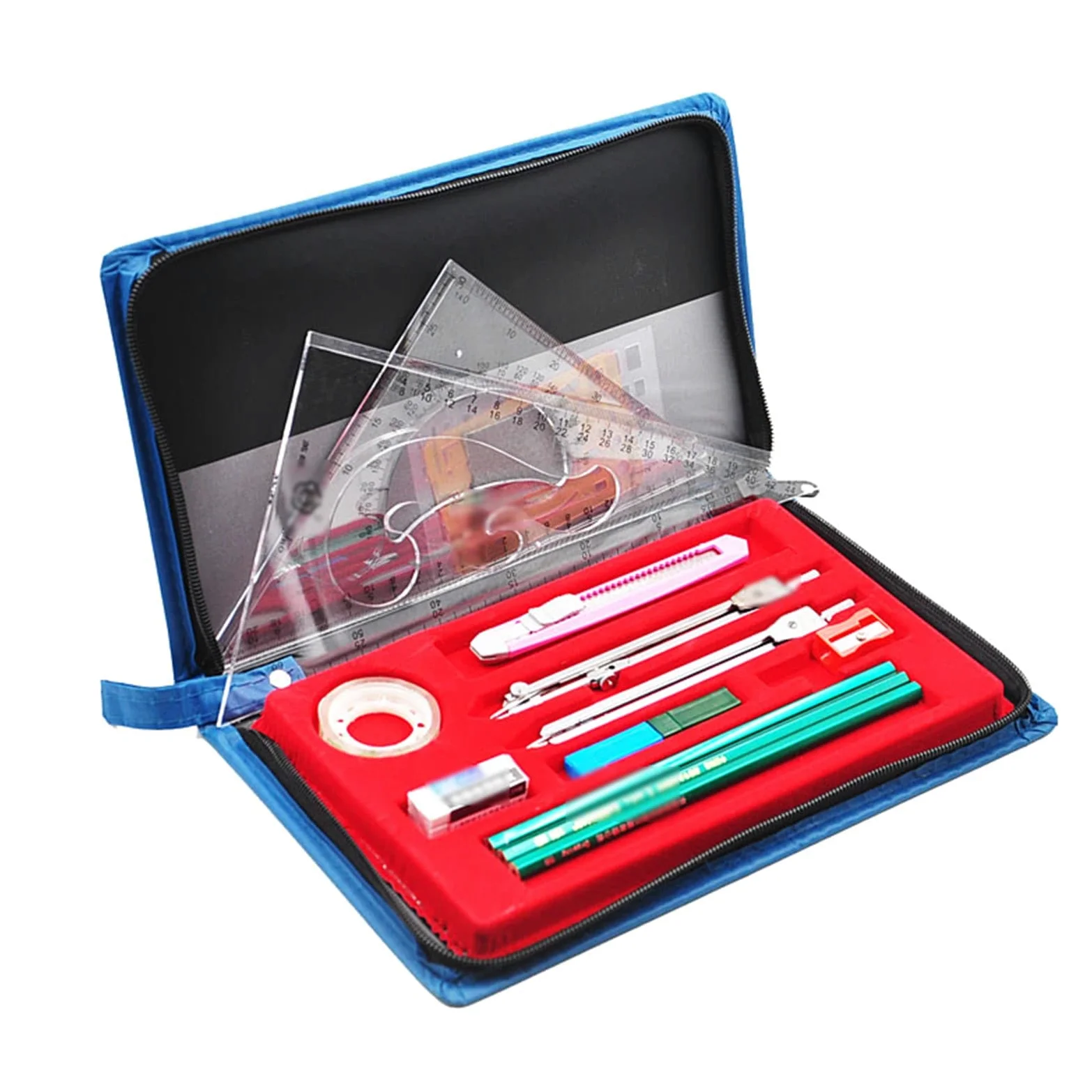 Bussola per geometria 15 pezzi Goniometro e compasso Bussola per strumenti di disegno geometrico Kit di strumenti geometrici Strumento di precisione geometrica per strumento di disegno bussola per s