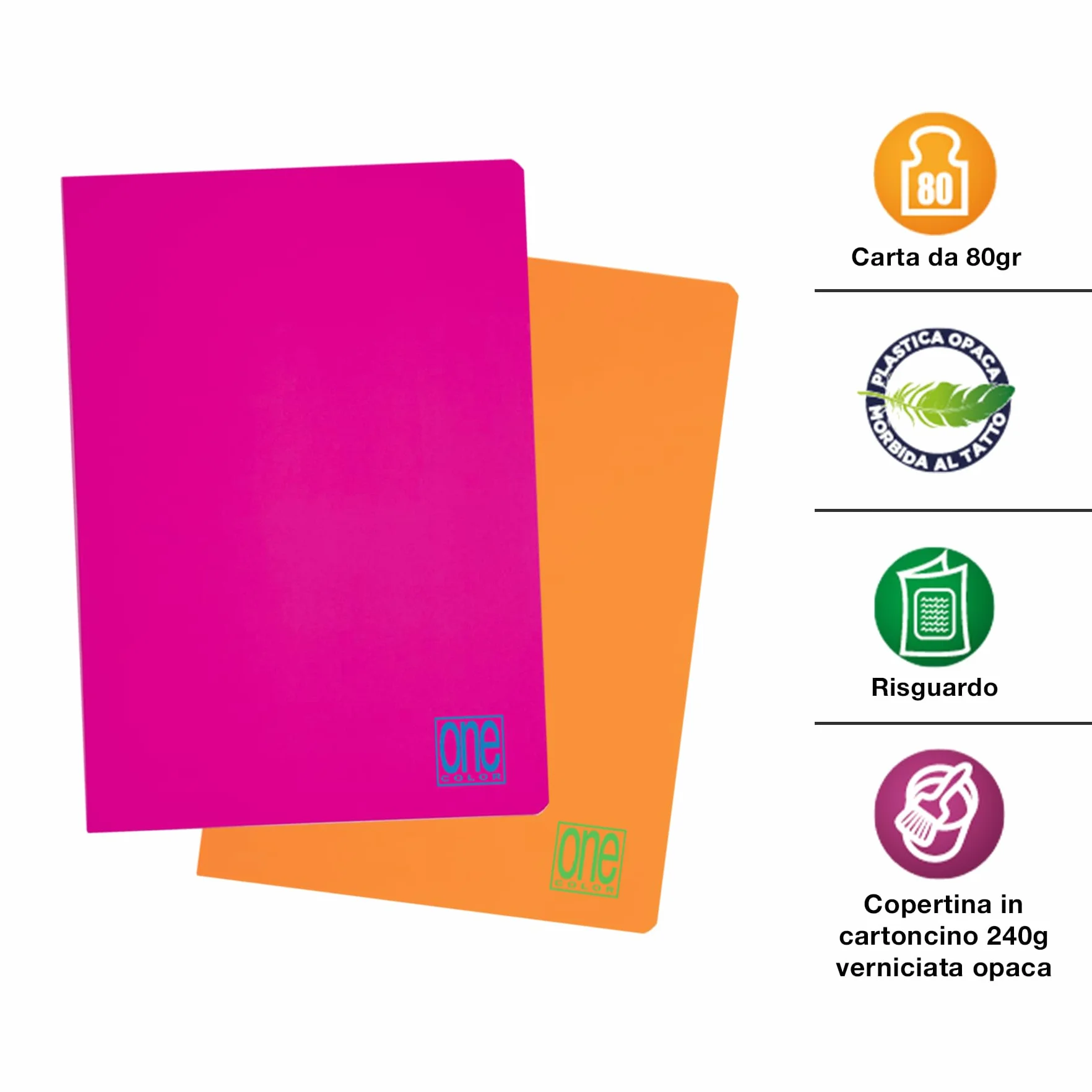 Blasetti One Color FLUO Quaderno A4 Maxi 10 Pezzi Carta 80gr Rigatura 5M Quadretti 5mm