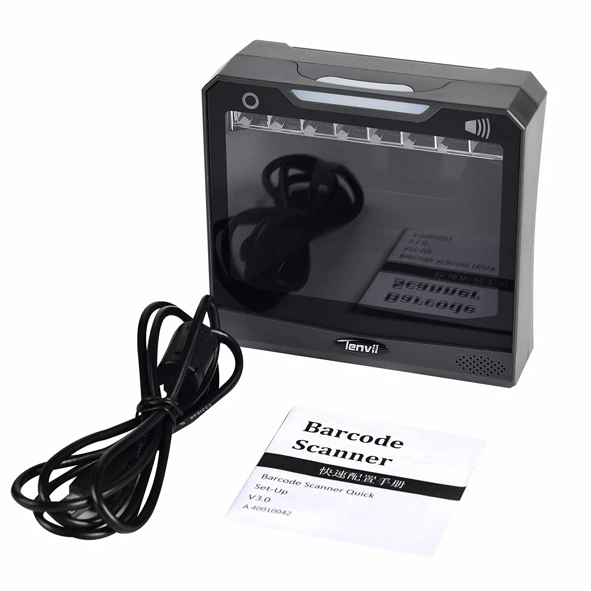 LENVII Lettore Codice a Barre Desktop,1D 2D QR Code Scanner Auto Tavolo Mani Libere,lettore barcode scanner Supporta Linux/Mac/Windows, per Negozi, Supermercati, Distributore Automatico QR Reader