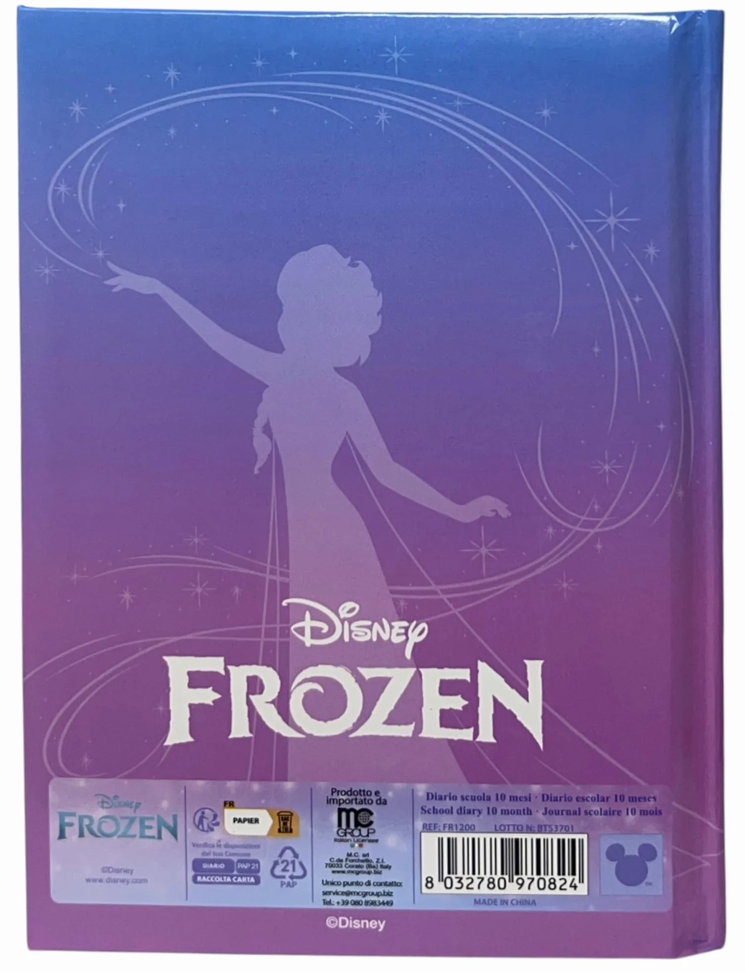 Frozen Disney agenda scolastica non datata 10 mesi per bambini scuola primaria