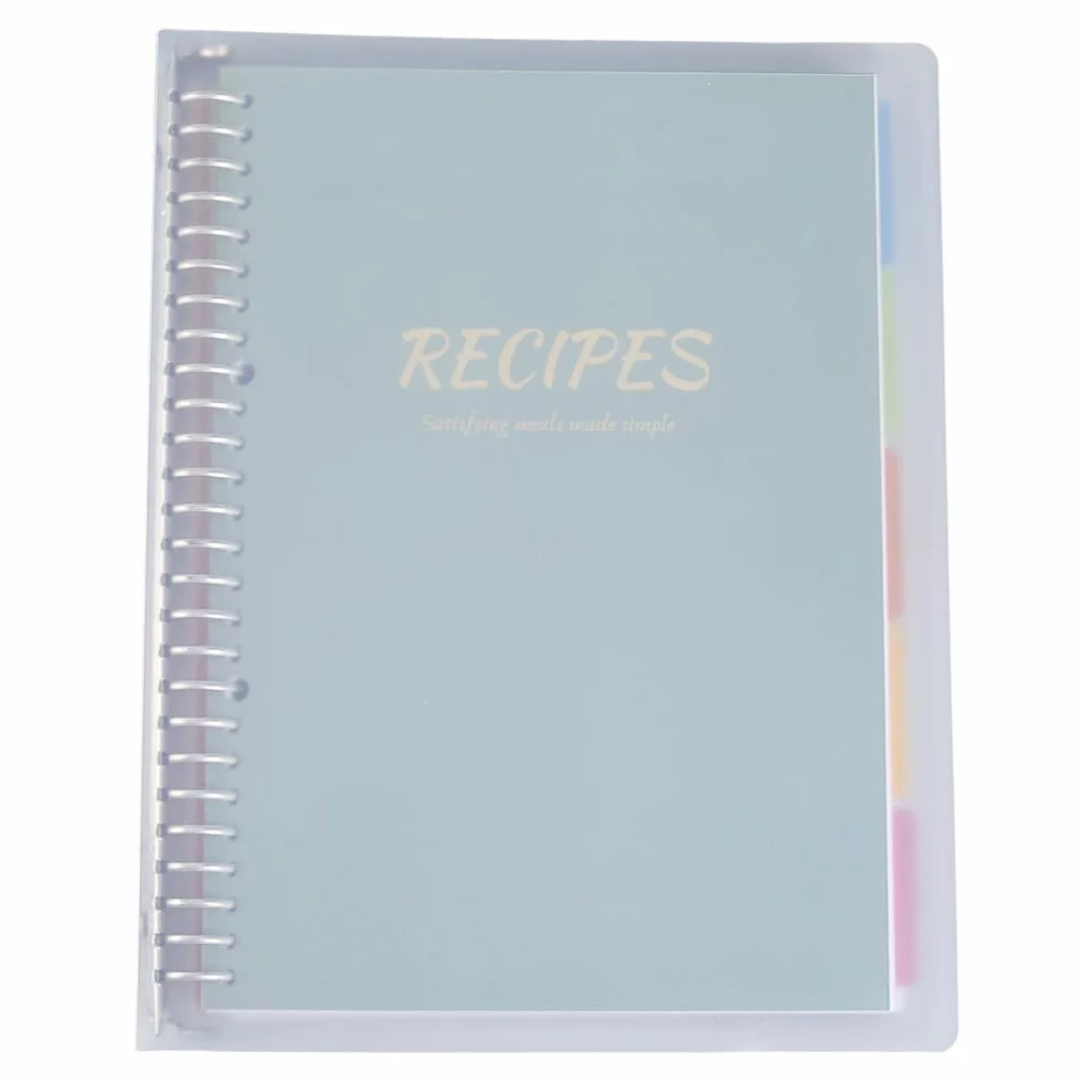 Quaderno di Ricette Vuoto da 10.8 x 8.5 Pollice con 80 Pagine Interne in Plastica Verde Mare Scuro Copertina Rigida Rimovibile Raccoglitore Personale per Cucina Fai da Te Cucina Casalinga