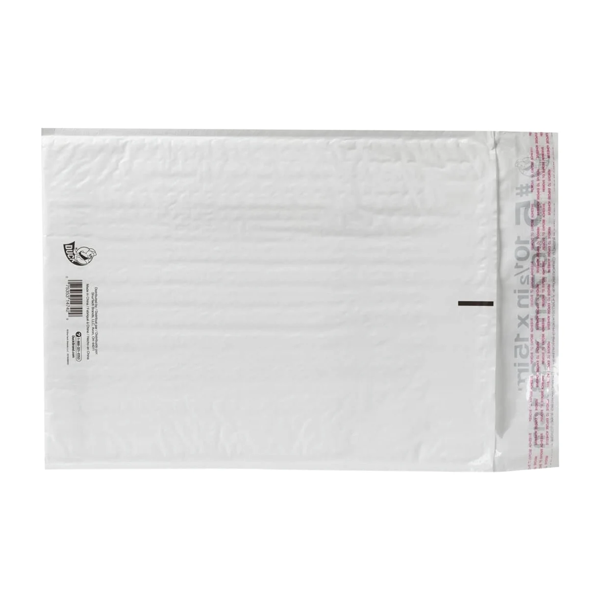 Duck Brand #5 Poly Bubble Mailer - White, 25/pk, 10.5" x 15"
