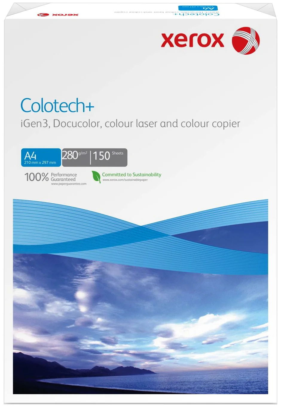 Xerox Colotech 003R97097 - Carta per Stampante Laser a Colori, Formato DIN A4, 280 g/m², 150 Fogli, Colore: Bianco