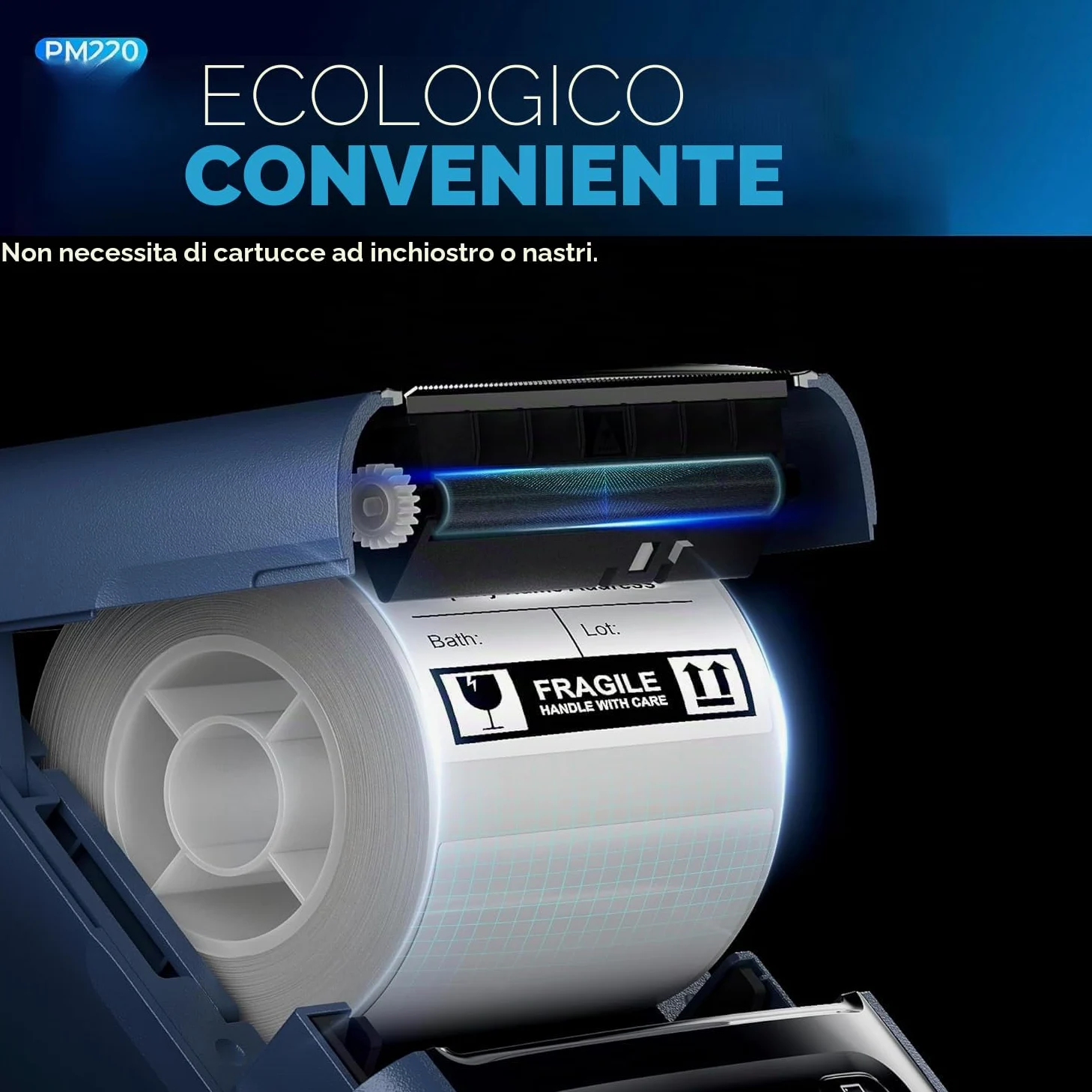 Nelko PM220 etichettatrice con nastro, stampante termica portatile per piccole imprese, indirizzo, logo, abbigliamento, stampante adesiva per telefoni e PC,