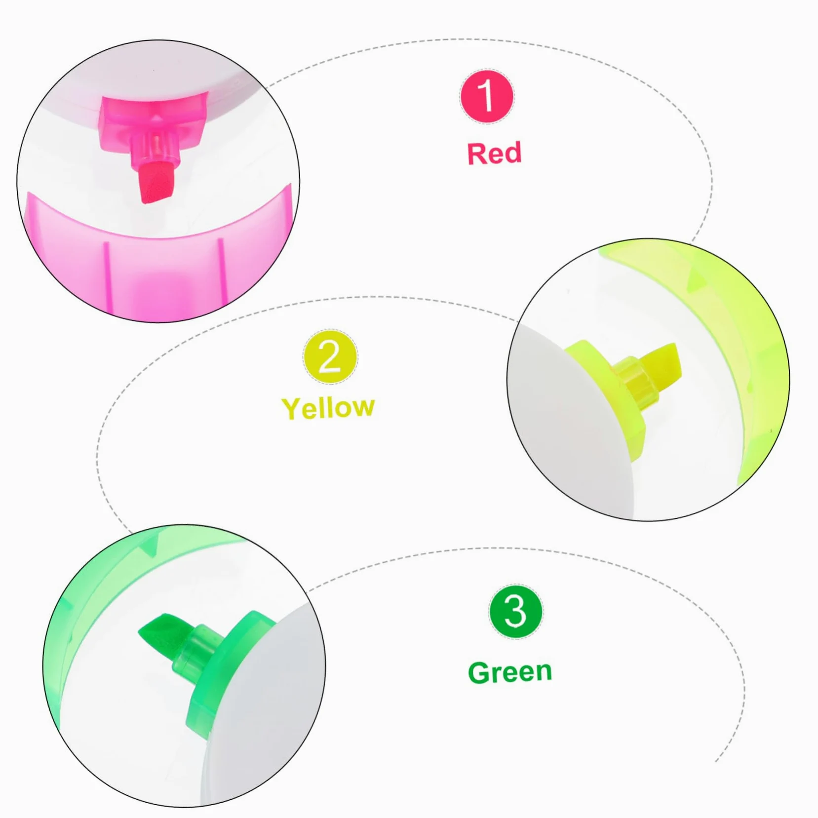 Housoutil 3 Set Fluorescenti Evidenziatori Colorati Per Scuola E Ufficio Per Scrittura 5 Pezzi * 3