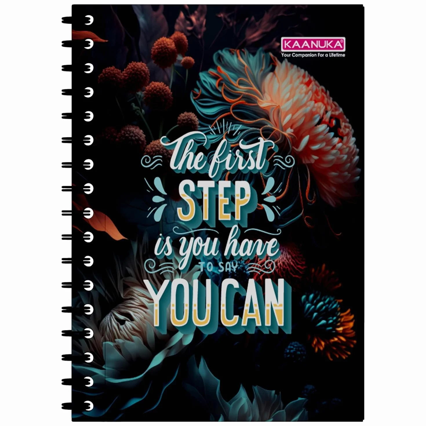 KAANUKA Quaderno a spirale formato A4, soggetto singolo, 200 pagine, senza righe, tinta unita, formato A4, 29,7 cm x 21 cm, quaderni lunghi in tinta unita per studenti scolastici e universitari