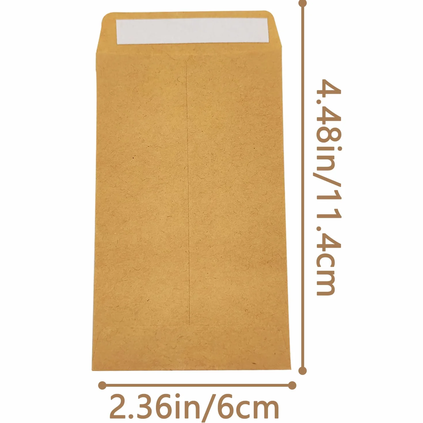 Buste di Semi Autoadesive Kraft 10x6 cm per Denaro Monete