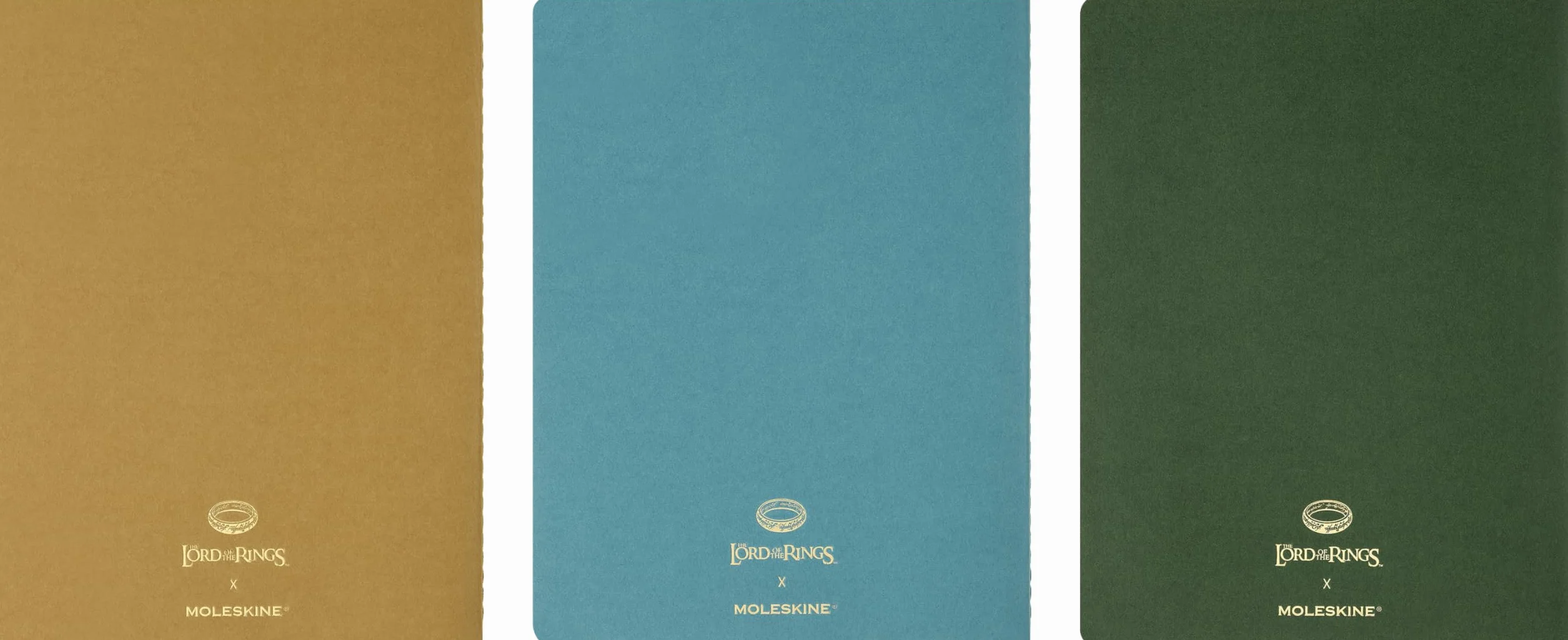 Moleskine Cahier Journal Il Signore degli Anelli, Set 3 Quaderni a Righe, Copertina Flessibile, Cucitura Singer, XL 19x25 cm
