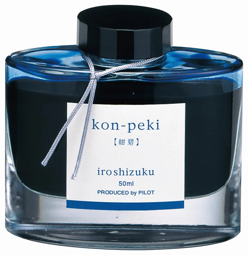 Pilot Iroshizuku Fountain Pen Ink – 50 ml Bottle – Kon-peki Deep Azure Blue (Deep Blue)