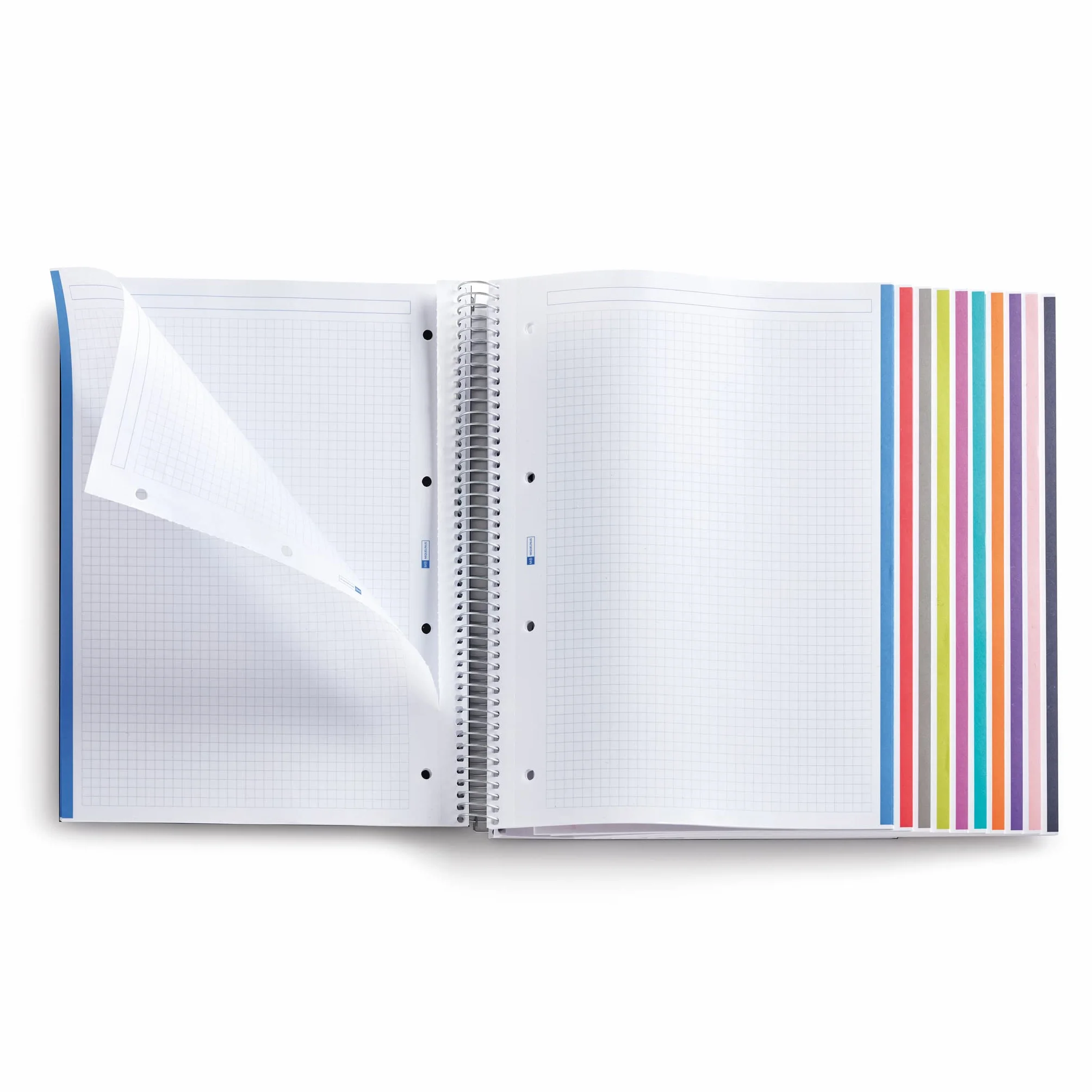 Miquelrius Quaderno A4 200 Fogli Carta 70 g/m² extra opaca Quadretti 5 mm Copertina polipropilene 0,8 mm Spirale 360° Nero