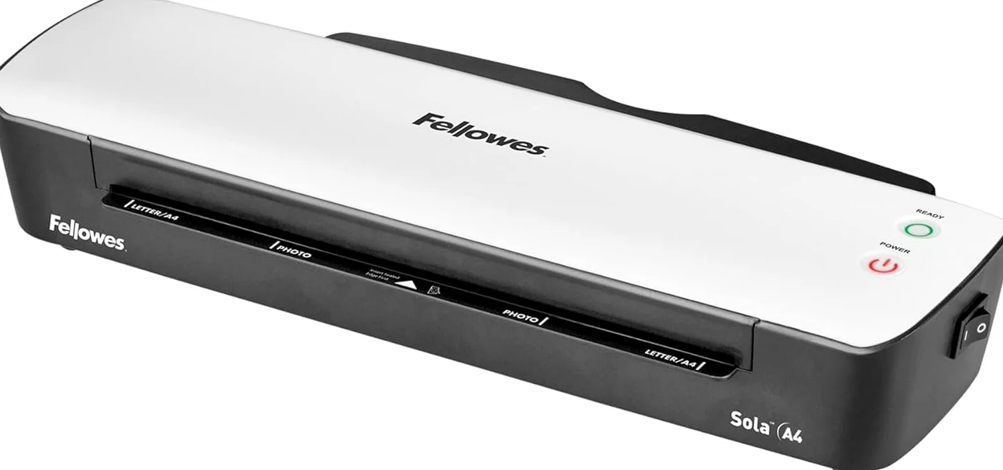 Fellowes plastificatrice Sola, formato A4, fino a 125 micron + Pouches Di Plastificazione per Documenti, Formato A4, 100 pezzi