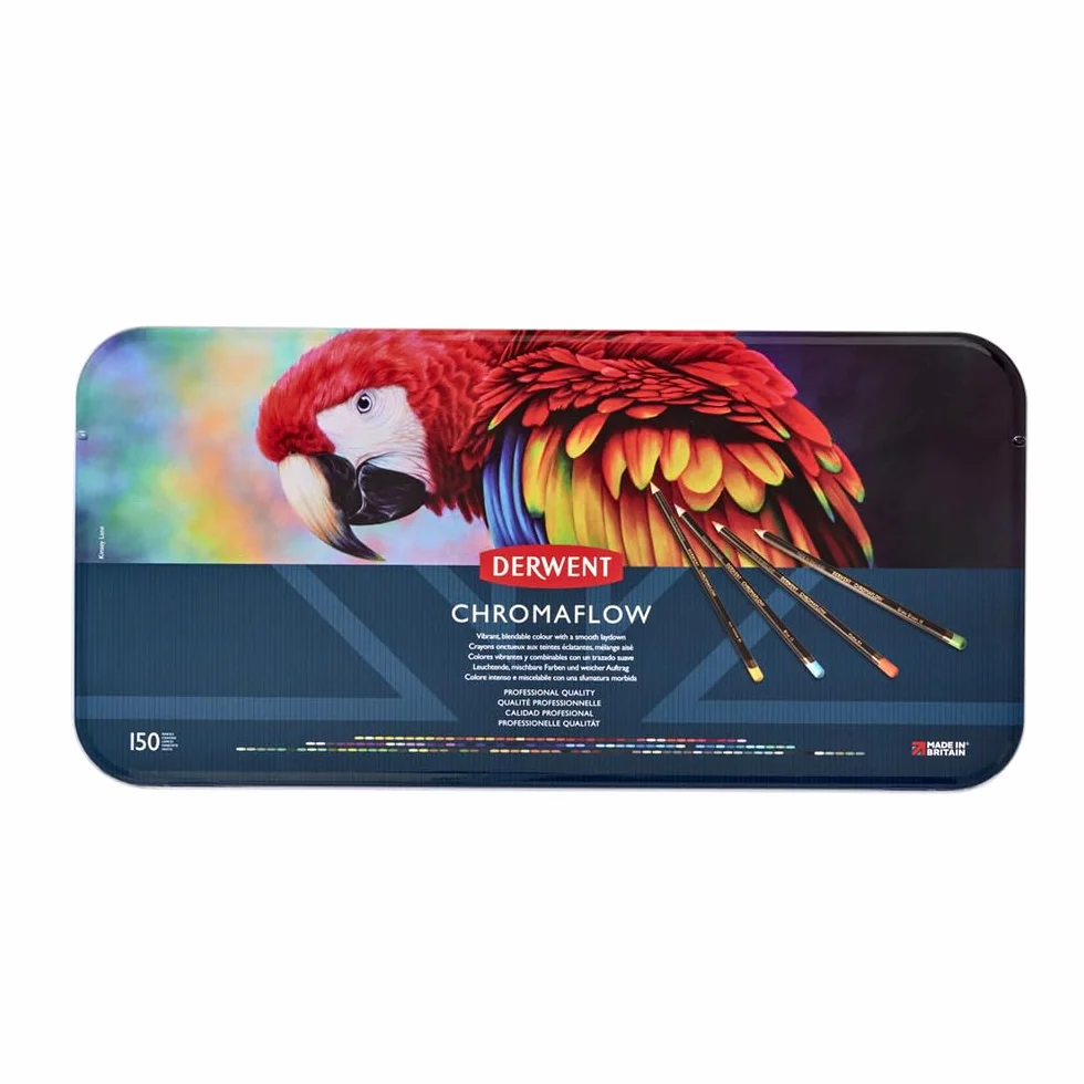 Derwent Chromaflow Set di Matite da 150 in Latta, Nucleo Rotondo da 3,5 mm, Sfumabili