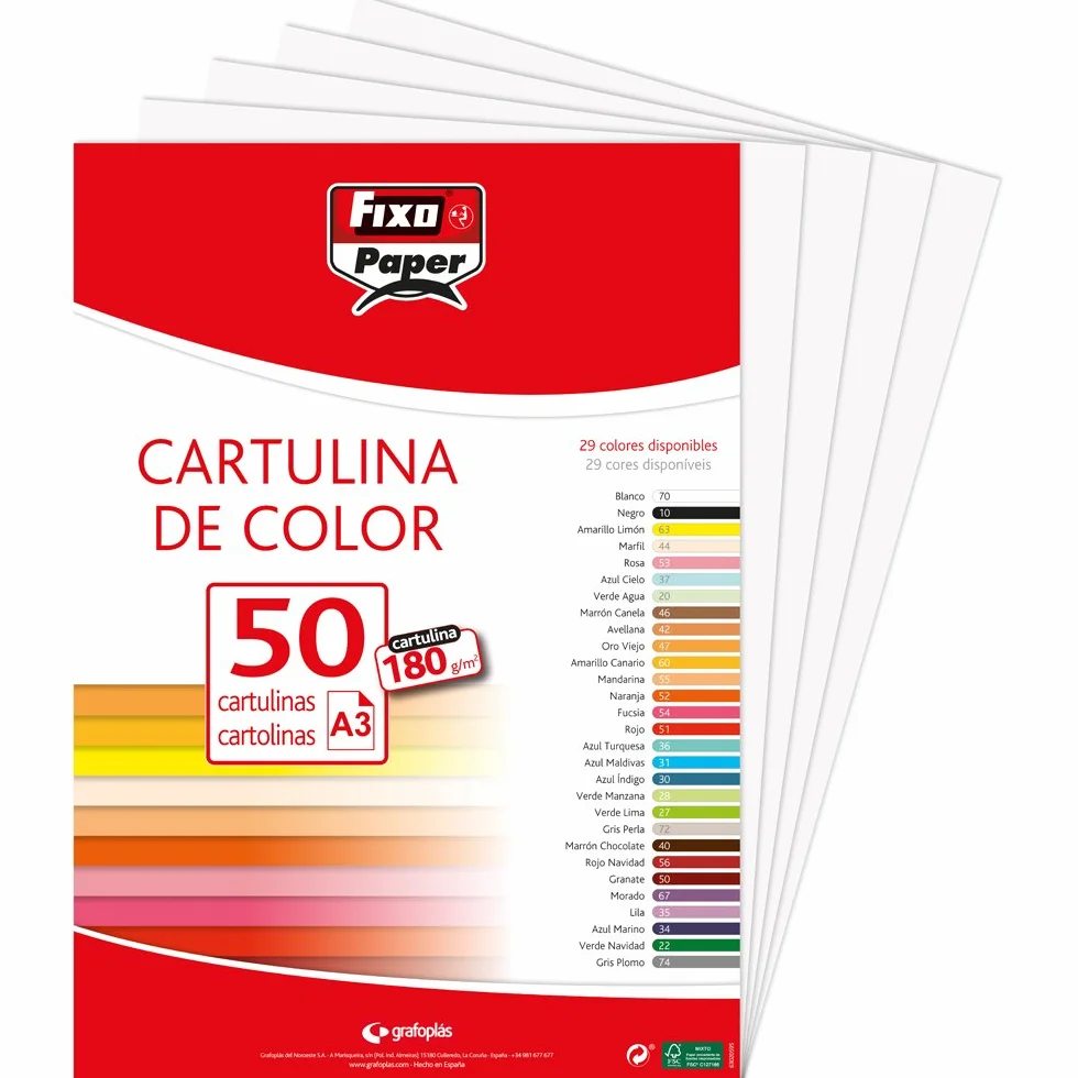 Fixo 11120370 – Confezione da 50 cartoncini A3 bianco