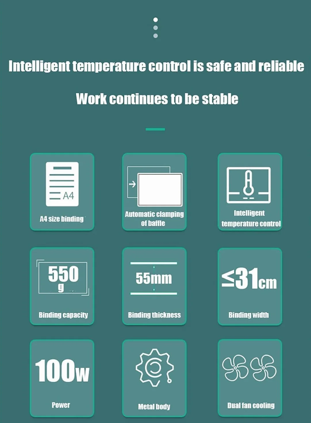 Rilegatrice A Caldo, Rilegatrice Termica A4, Rilegatura Simultanea di 500 Fogli di Carta da 70 G, per A3 (Lato Corto)/A4/A5, Ufficio/appalti/contratti/rapporti di Polizze Assicurative
