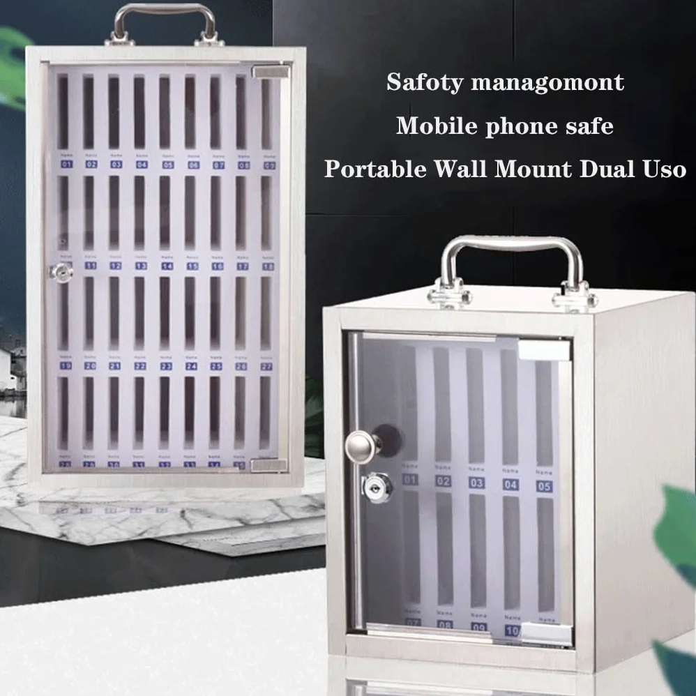 Cassettiera trasparente con serratura a parete, con maniglia, 12 tasche, per ufficio/classe, soluzione di archiviazione sicura per un facile accesso e sicurezza