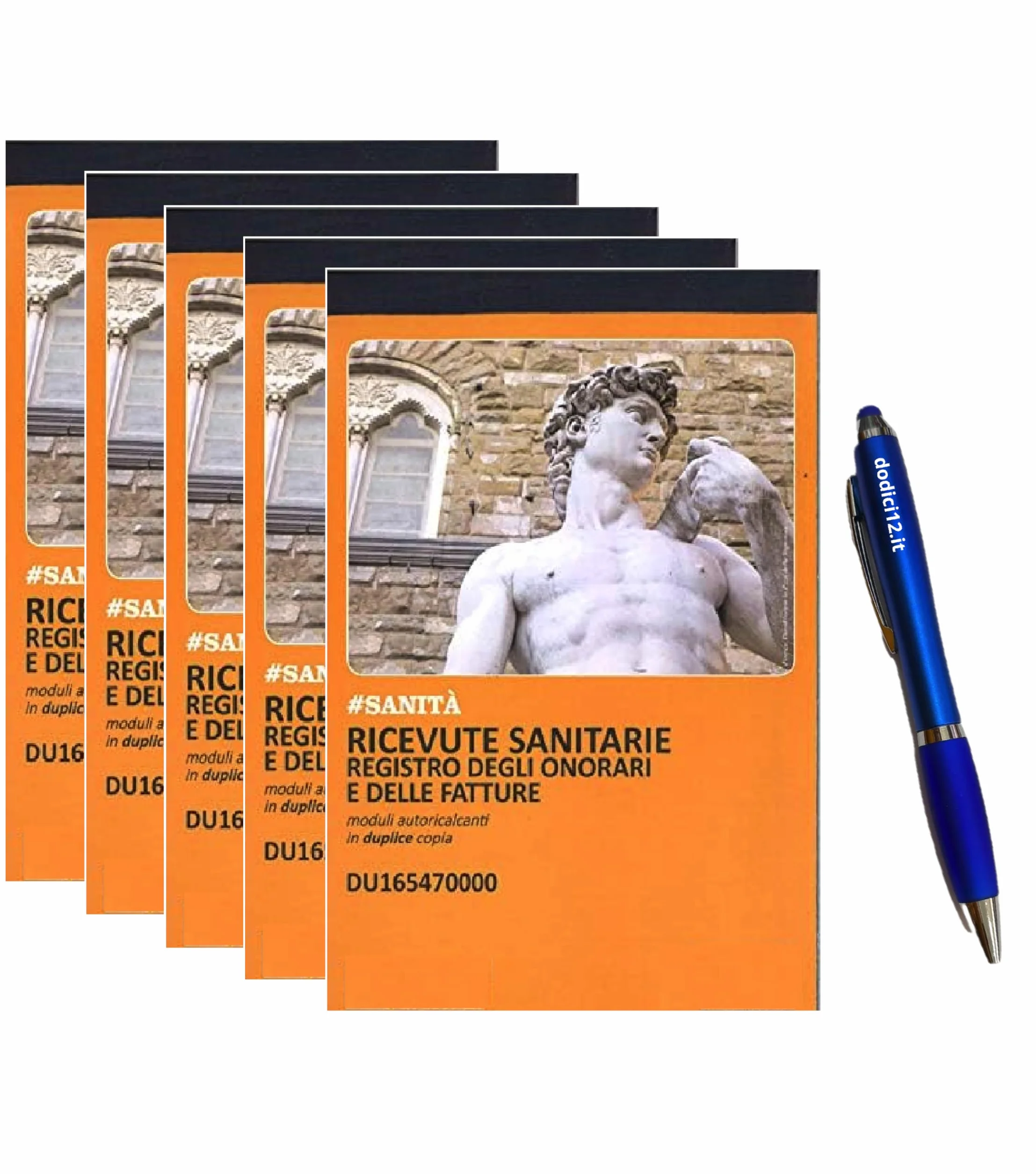 Blocchi Ricevute Sanitarie A5 - 2 Copie Autoricalcanti - 50 Moduli Duplice Copia - Bollettario Fatture Sanitarie Non Numerate Dodici12
