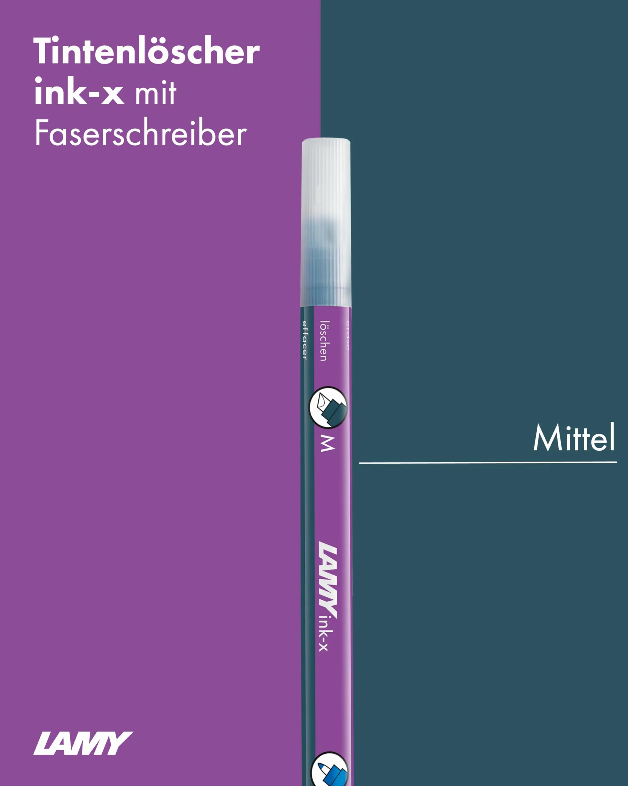 LAMY Zestaw 2 gumek do tuszu Velvet plastik z końcówką dociskową i korekcyjną średnią