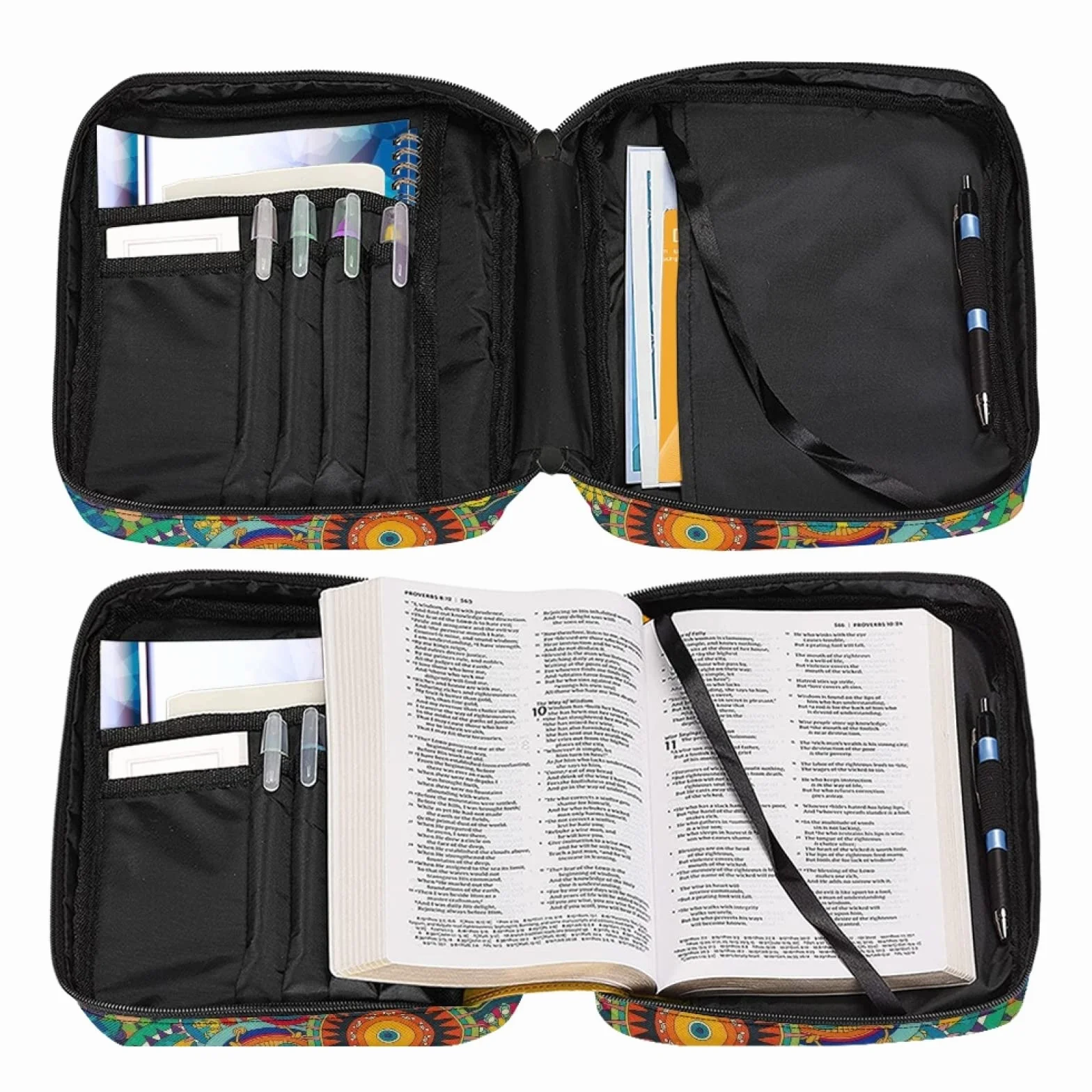 Dajingkj Custodia Bibbia con cerniera grande borsa libro Chiesa manici