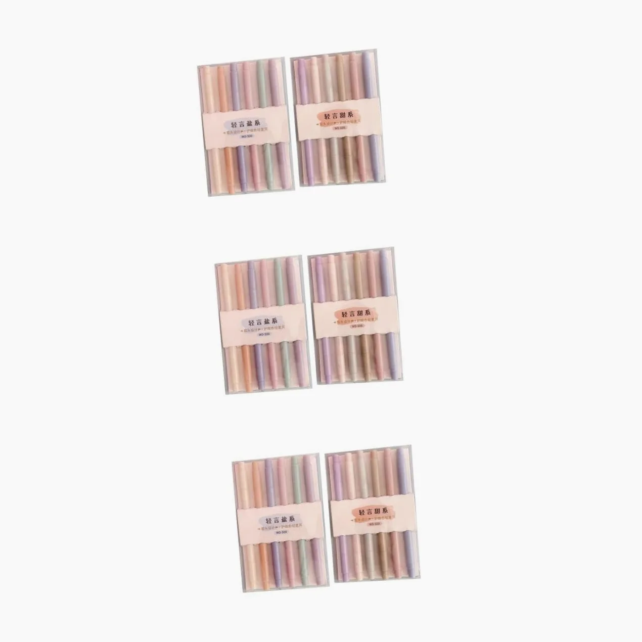 DOITOOL 3 Set Evidenziatori Multifunzione Per Casa E Studio Penne Con Colori E Punta Pennello Per Documenti E 12 Pezzi * 3