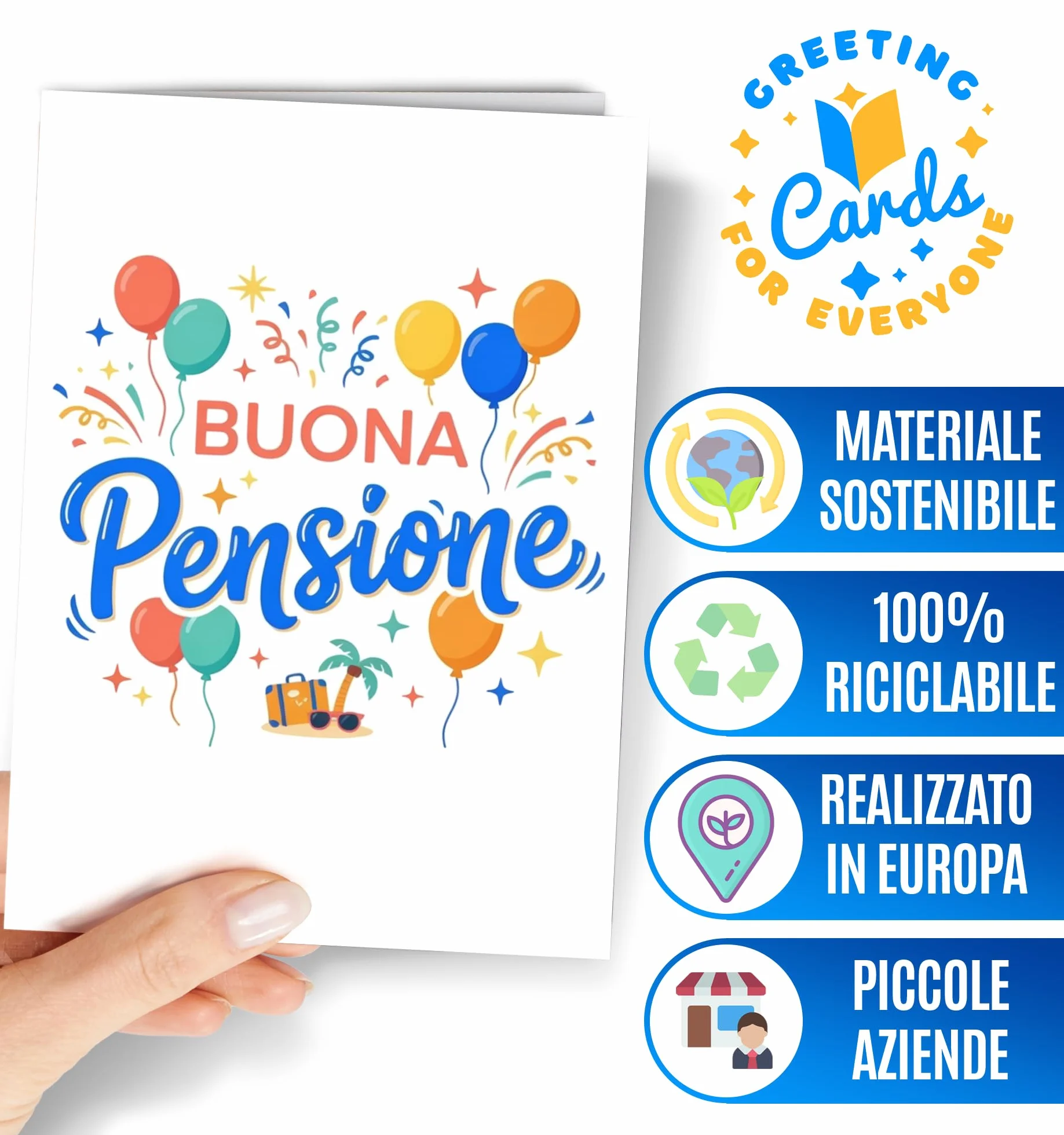 Biglietto Pensione Uomo Donna Divertente - Biglietto di Pensionamento Simpatico - Regalo Auguri Pensione