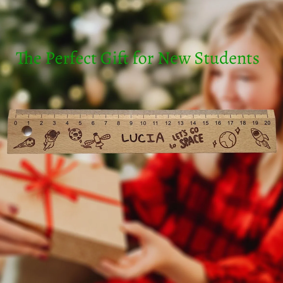 Personalizzato righello in legno 20 cm per bambini inizio scuola 2024