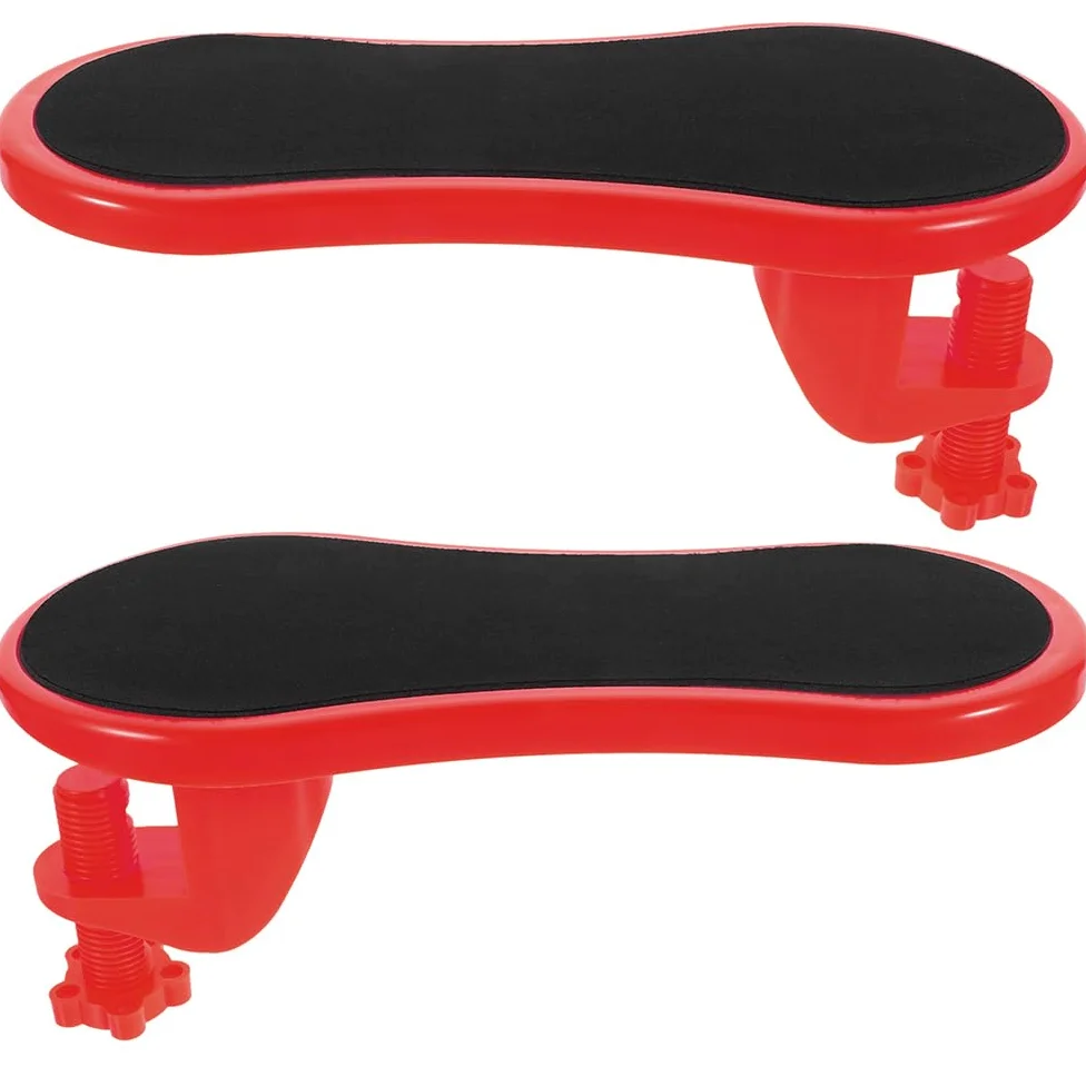 Poggiapolsi Ergonomico in Gomma e Cotone per Ufficio e Viaggi D'affari, Design Leggero e Facile da Installare, Confezione da 2 Pezzi Rosso